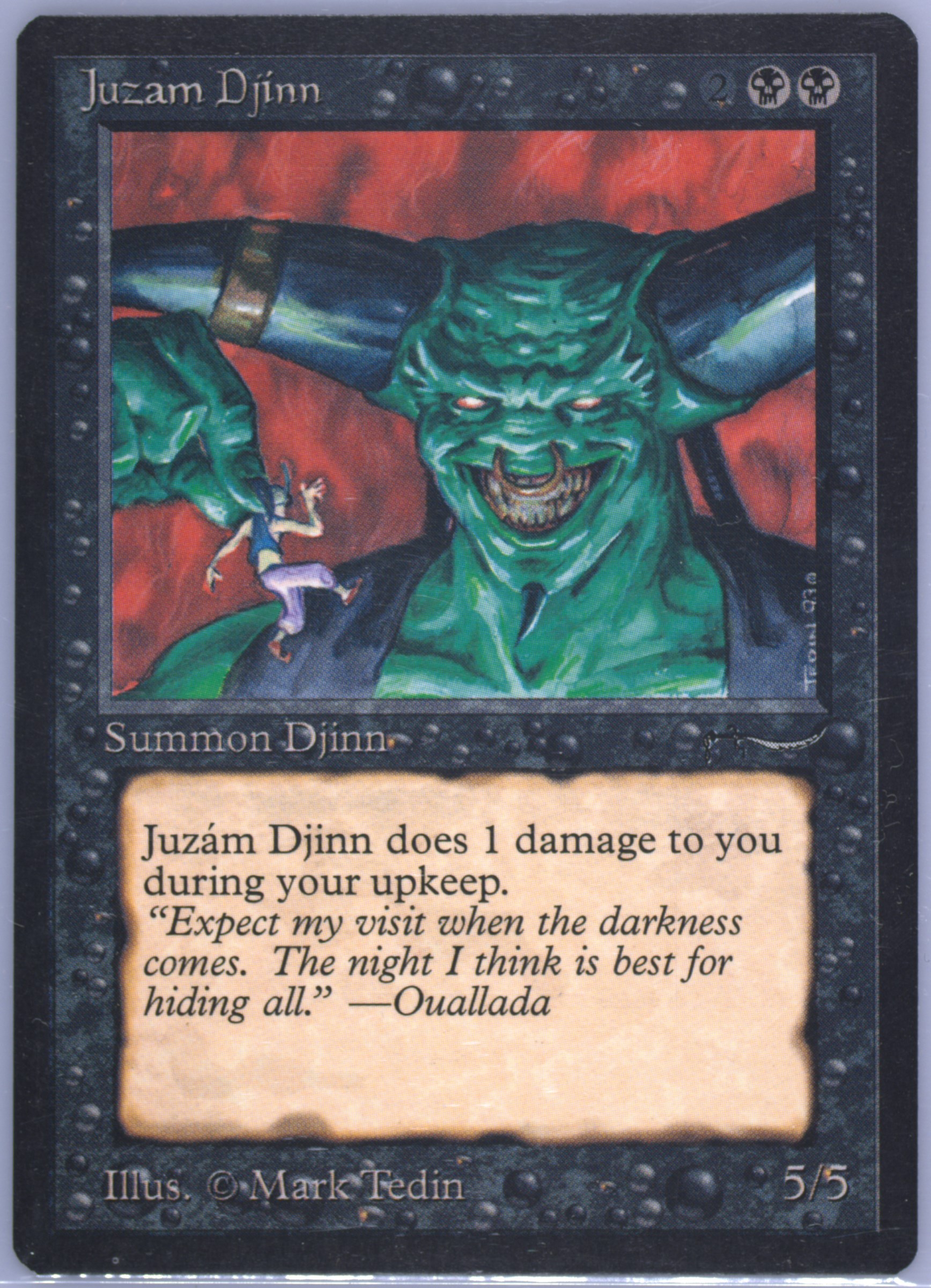 MTGアラビアンナイトJuzam Djinn PSA7 Spec Details