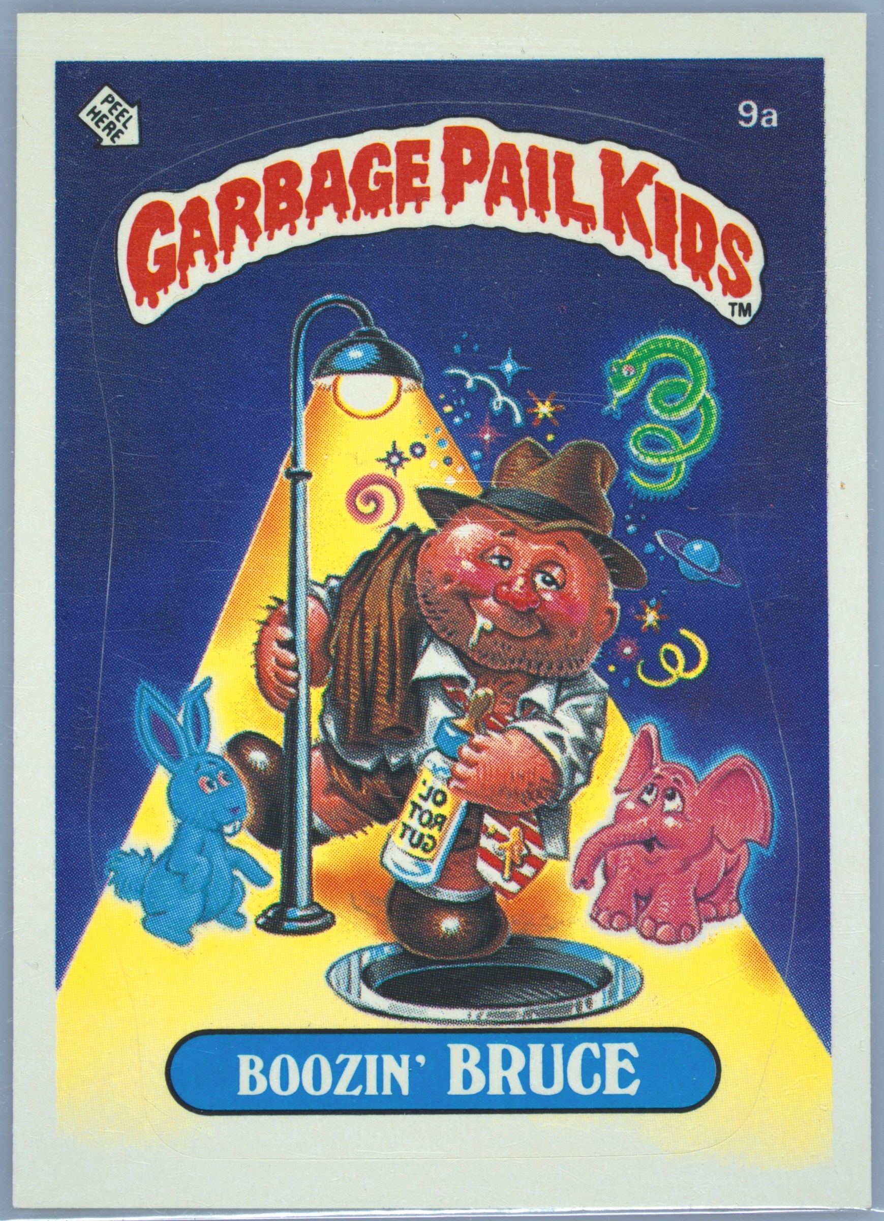 1985 Topps Garbage Pail Kids Original Series 1 #9a Boozin' Bruce front
