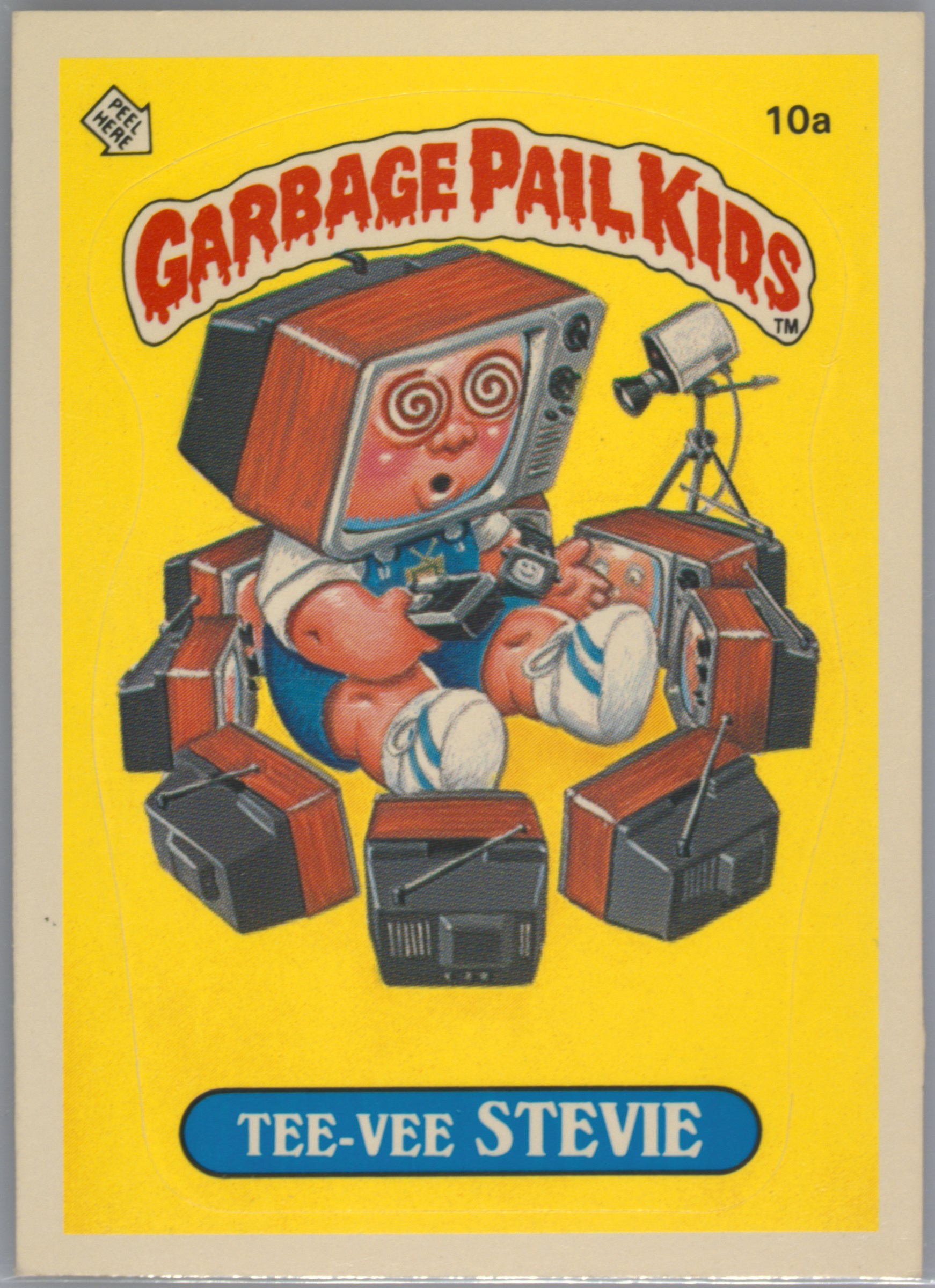 1985 Topps Garbage Pail Kids Original Series 1 #10a Tee-Vee Stevie front