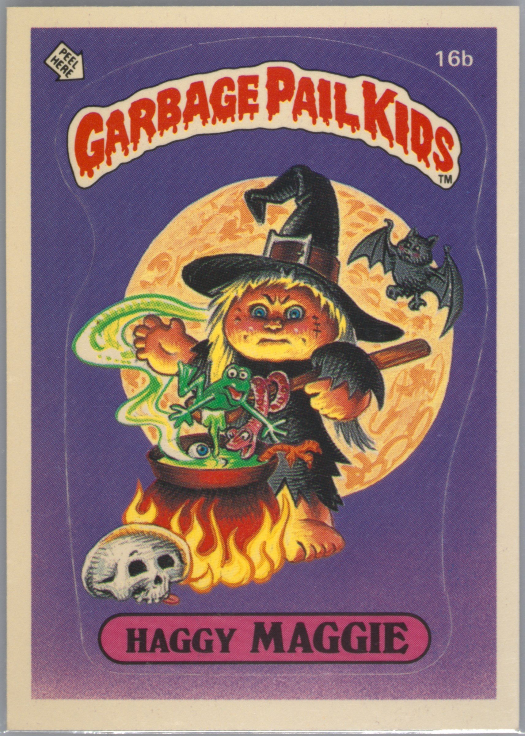 1985 Topps Garbage Pail Kids Original Series 1 #16b Haggy Maggie front