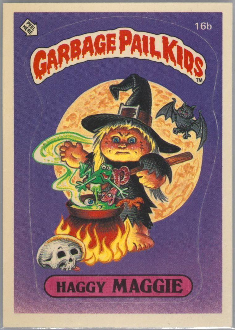 1985 GARBAGE PAIL KIDS STICKERS #16b HAGGY MAGGIE PSA 10