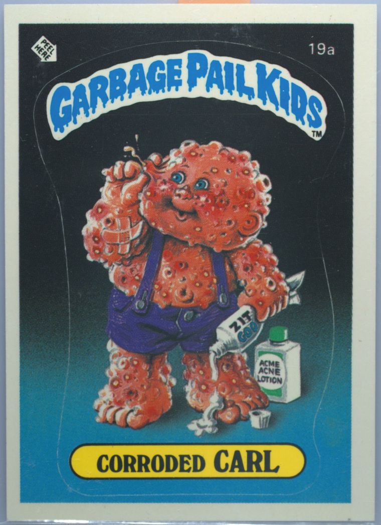 1985 Topps Garbage Pail Kids Original Series 1 #19a Corroded Carl front