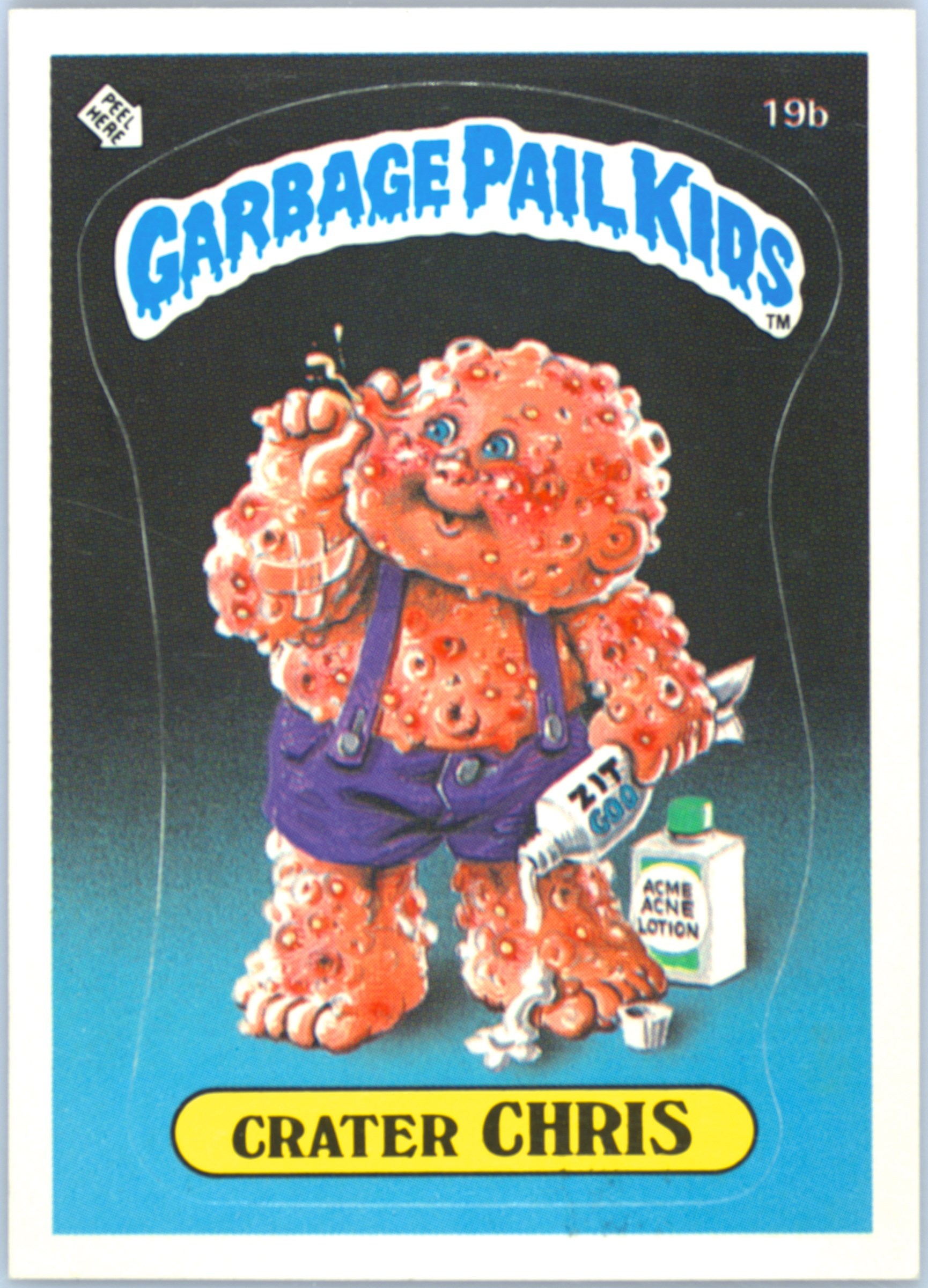 1985 Topps Garbage Pail Kids Original Series 1 #19b Crater Chris front