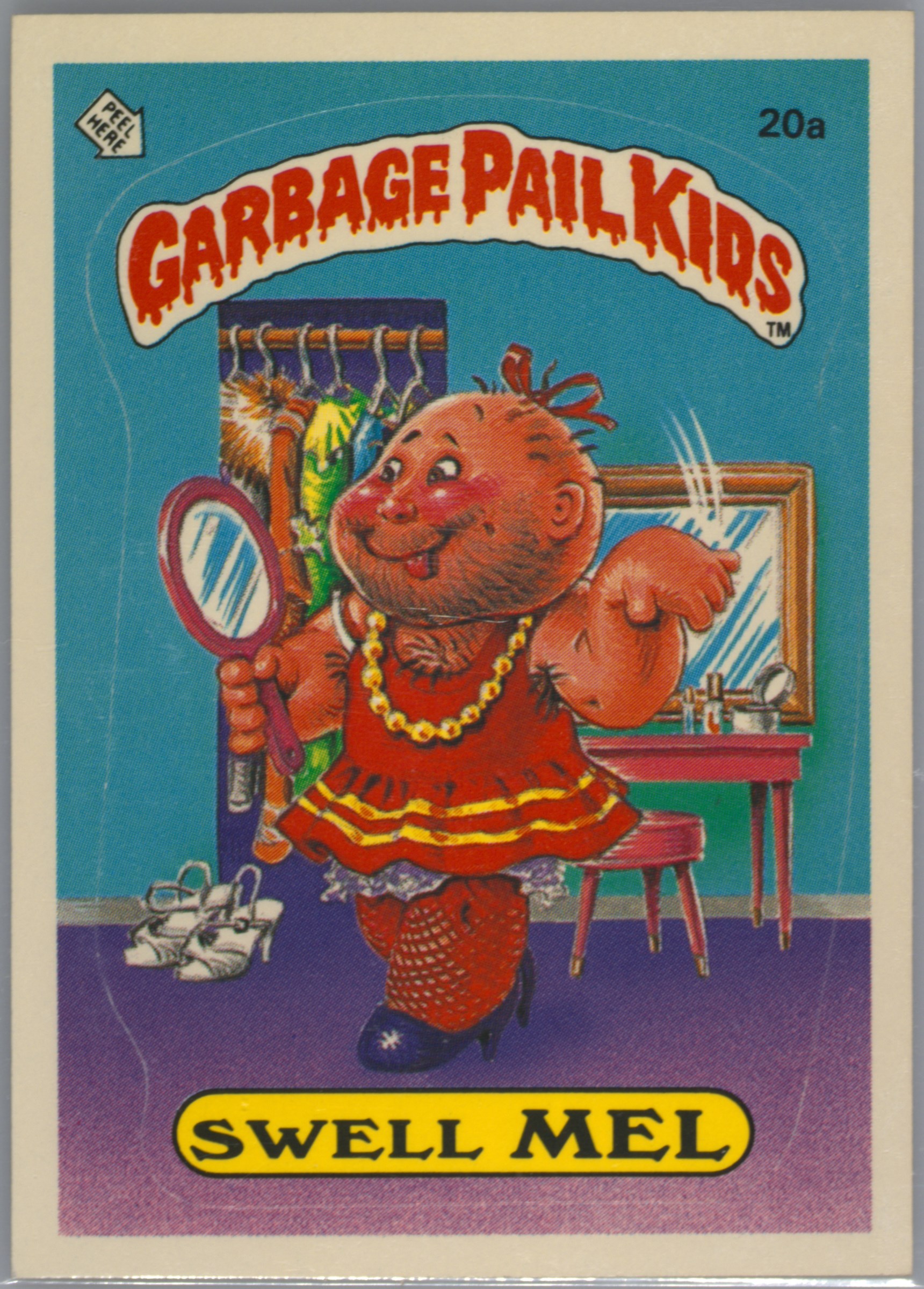 1985 Topps Garbage Pail Kids Original Series 1 #20a Swell Mel front