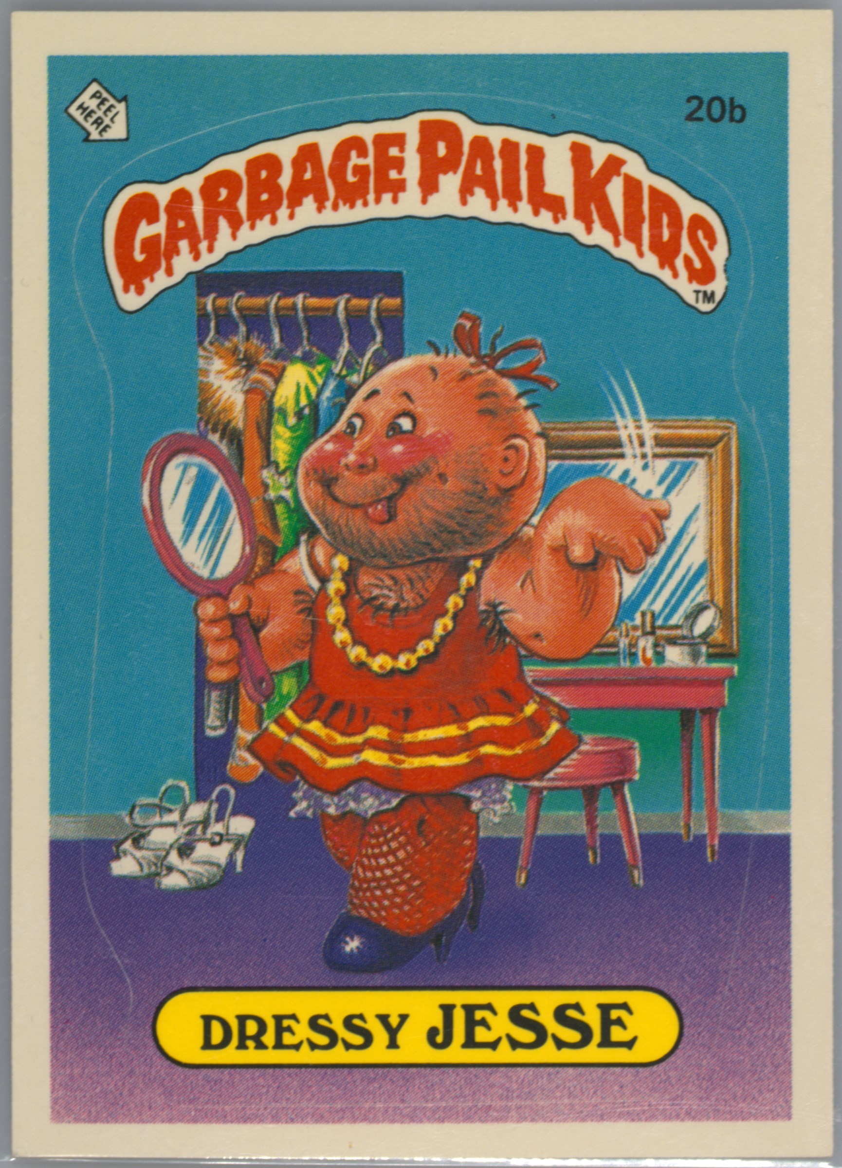 1985 Topps Garbage Pail Kids Original Series 1 #20b Dressy Jesse front