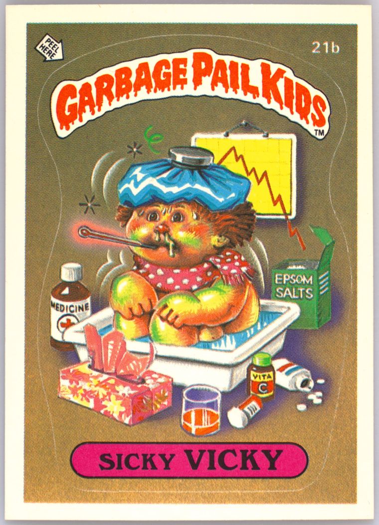 1985 Topps Garbage Pail Kids Original Series 1 #21b Sicky Vicky front