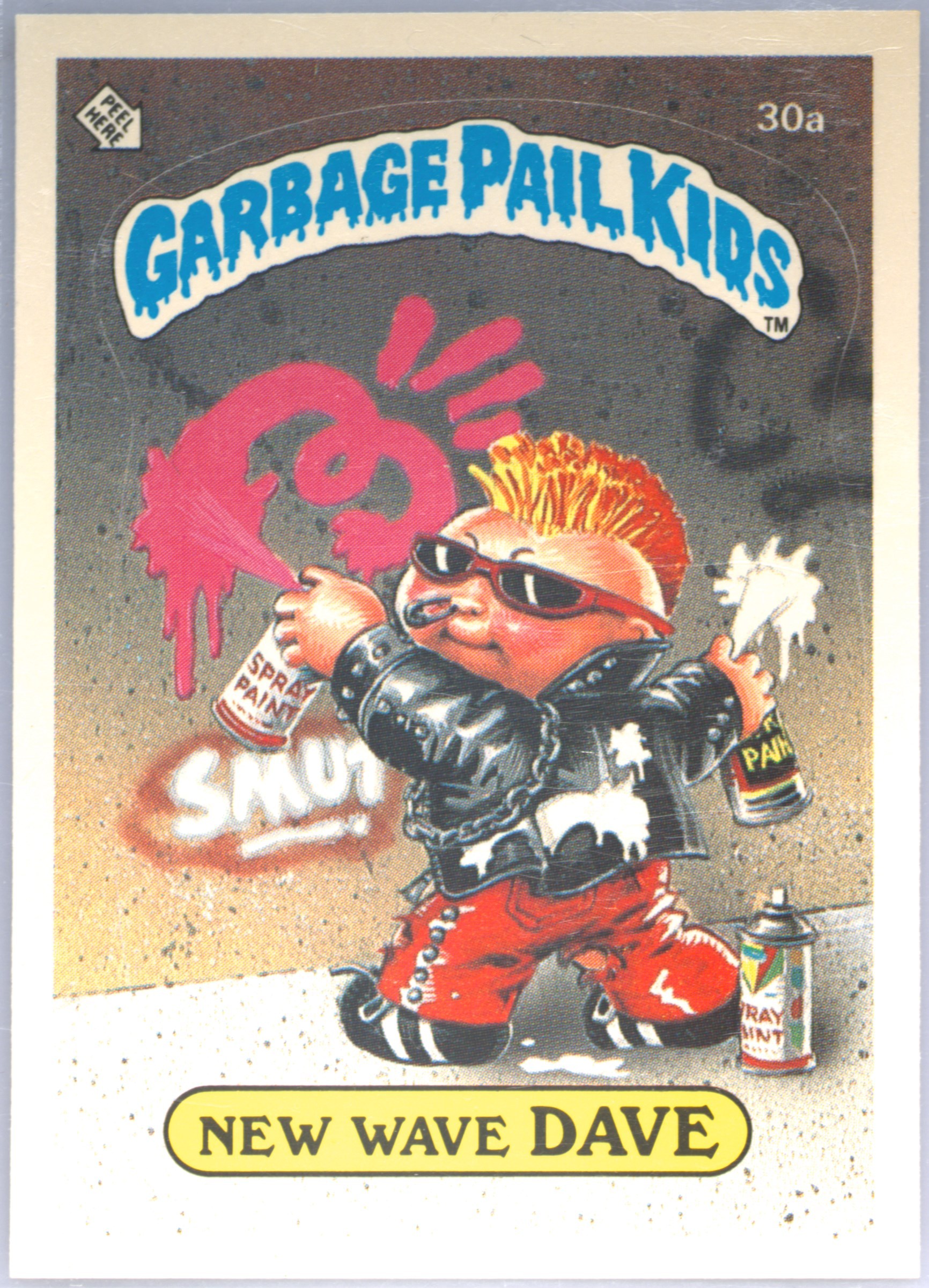 1985 Topps Garbage Pail Kids Original Series 1 #30A New Wave Dave front
