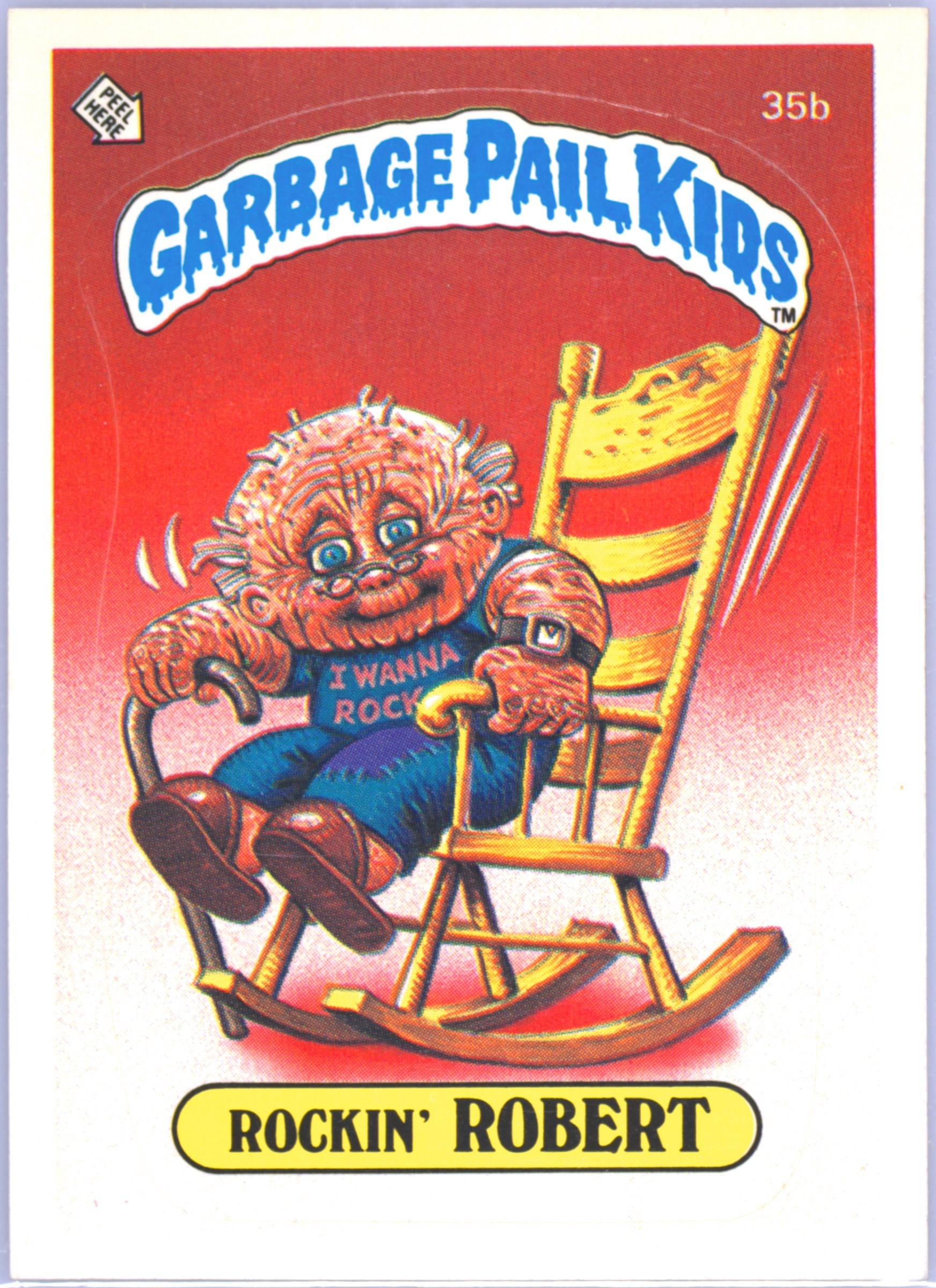 1985 Topps Garbage Pail Kids Original Series 1 #35b Rockin' Robert front