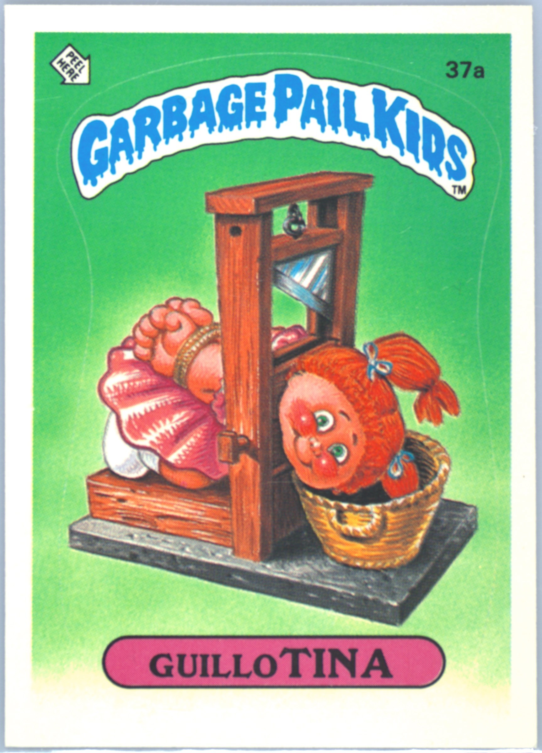 1985 Topps Garbage Pail Kids Original Series 1 #37a Guillo Tina front