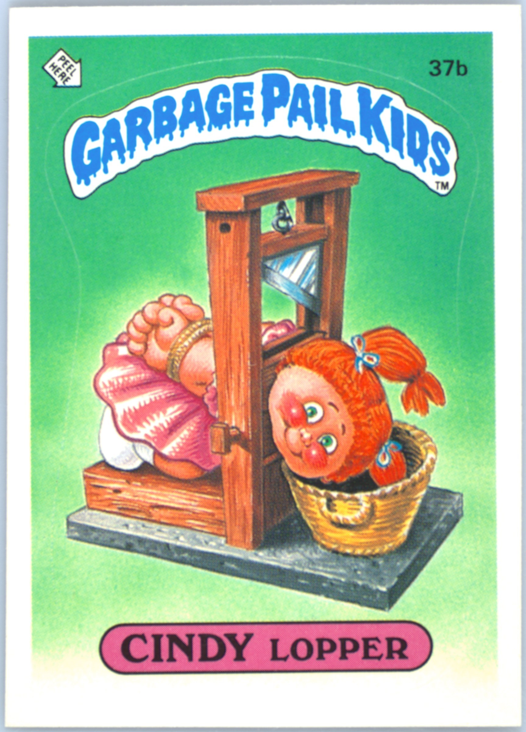 1985 Topps Garbage Pail Kids Original Series 1 #37b Cindy Lopper front