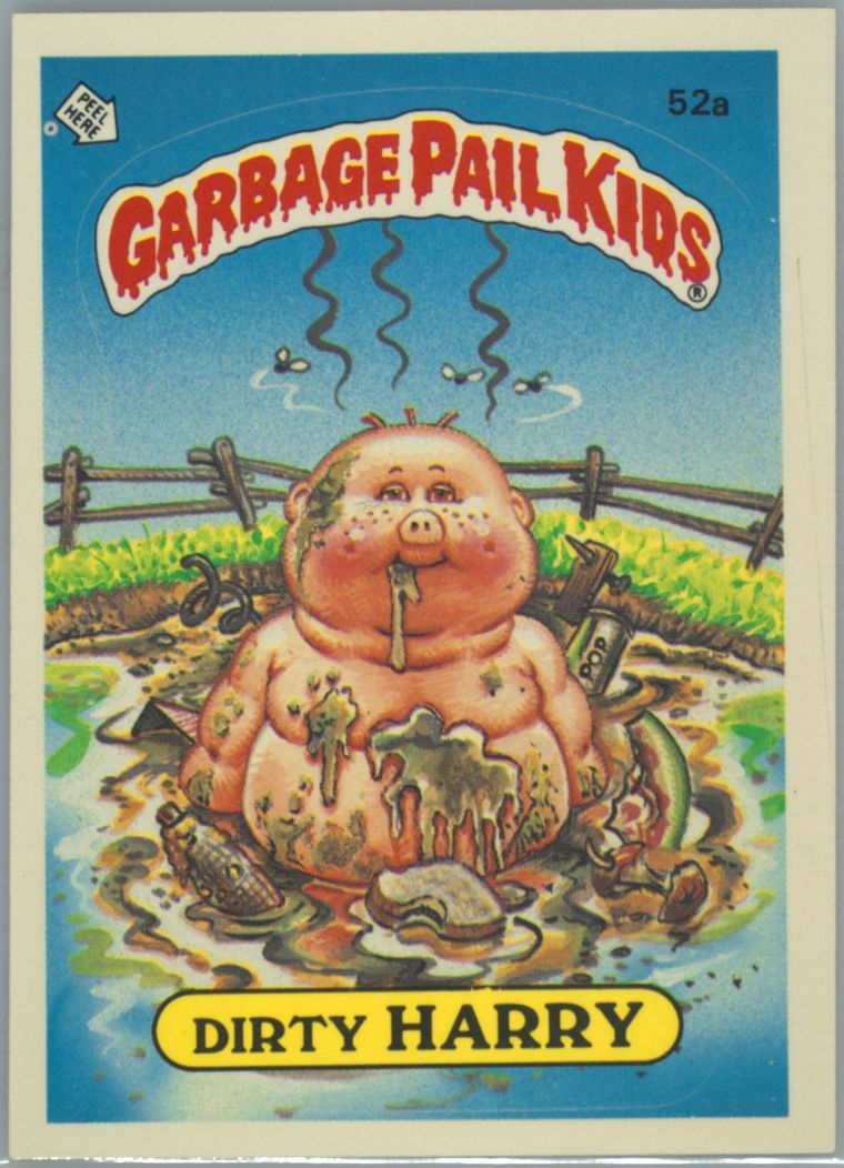 1985 Topps Garbage Pail Kids Original Series 2 Stickers #52a Dirty Harry front