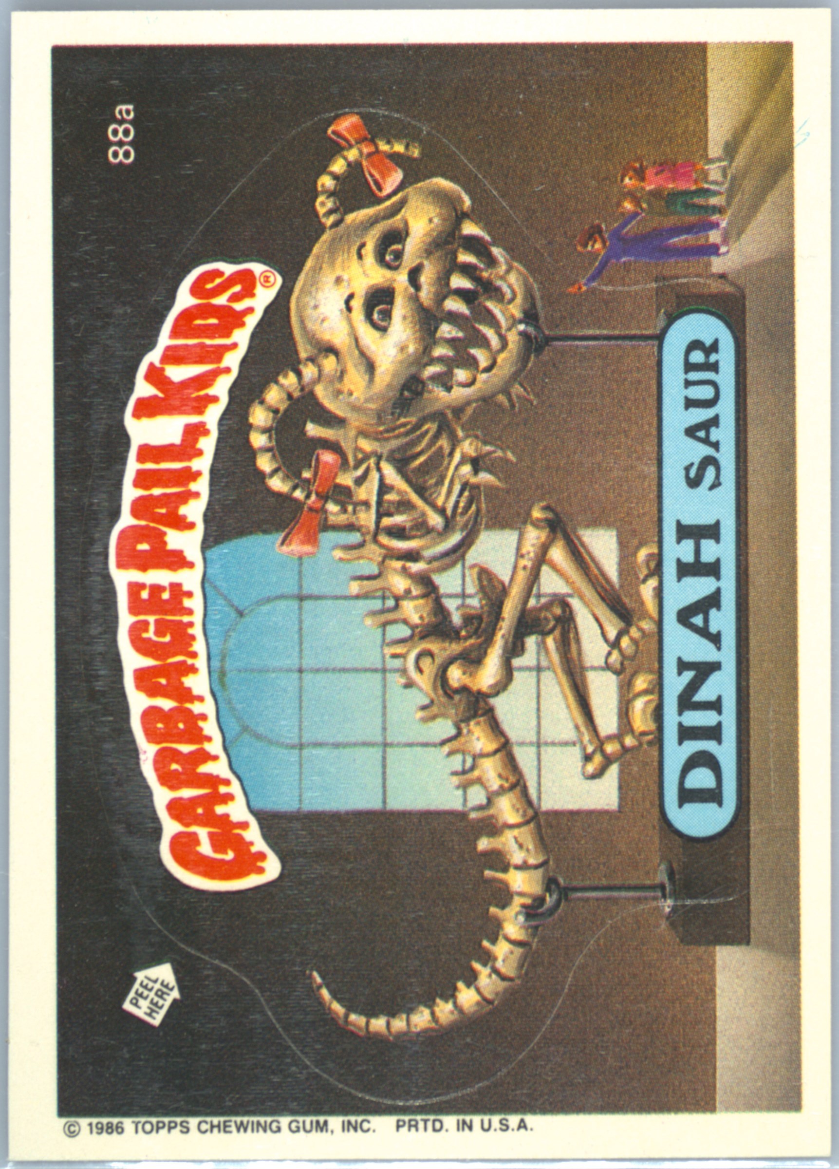 1986 Topps Garbage Pail Kids Original Series 3 With Copyright #88a Dinah Saur #88A With Copyright front