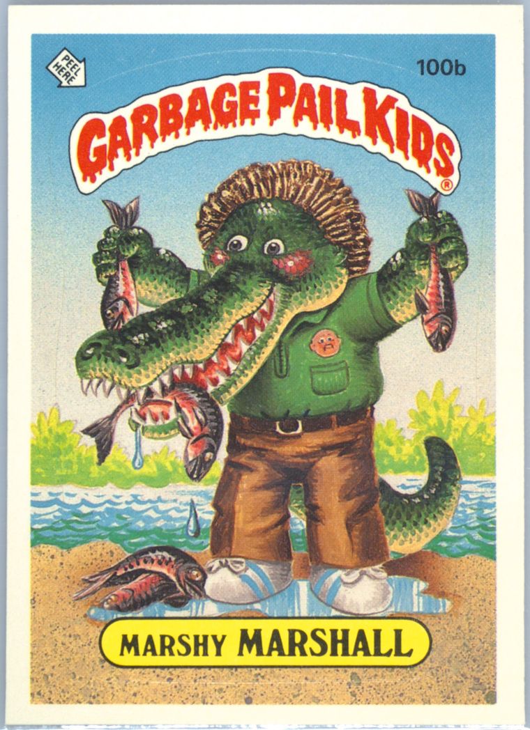 1986 Topps Garbage Pail Kids Original Series 3 #100B Marshy Marshall front