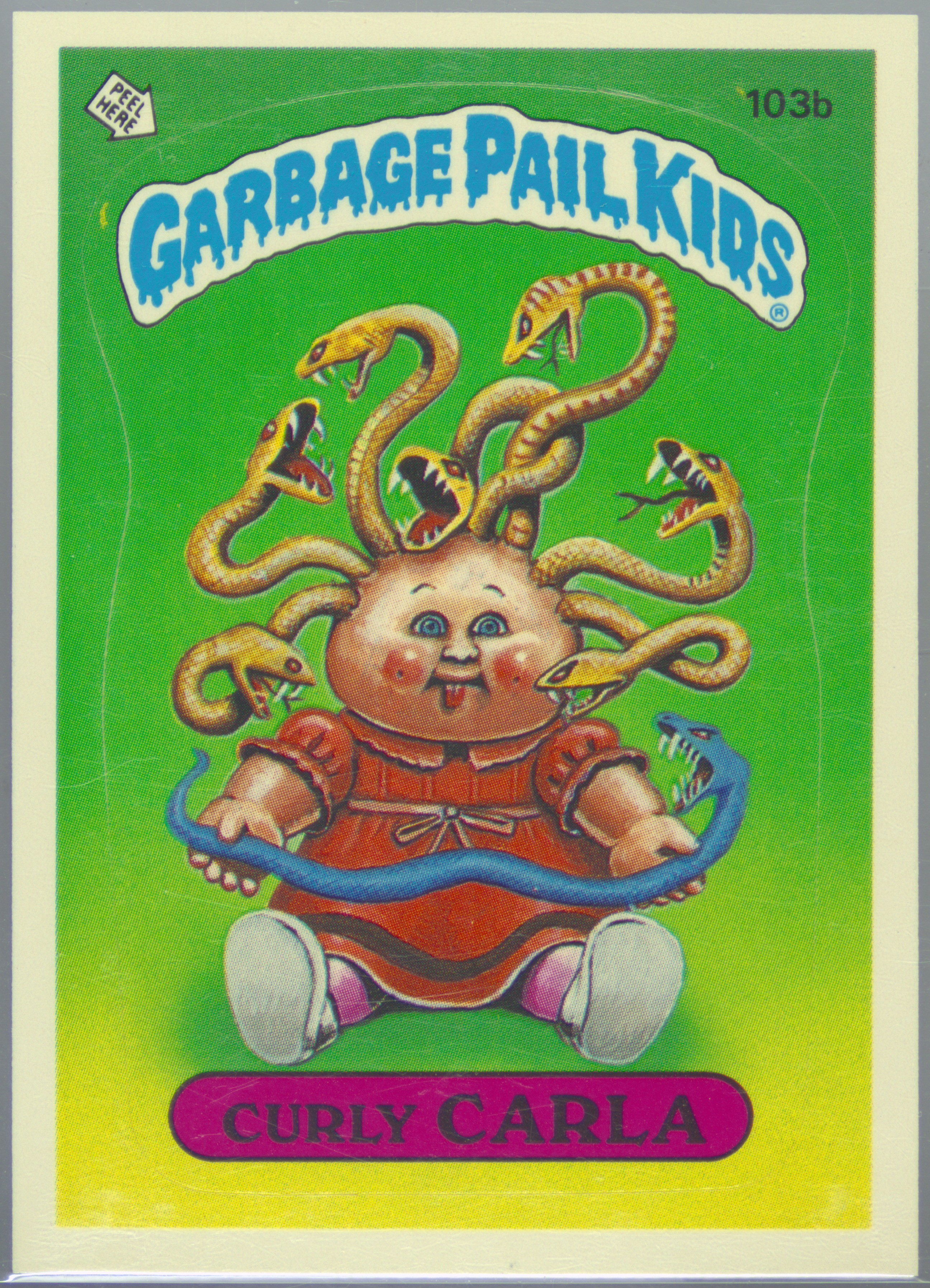 1986 Topps Garbage Pail Kids Original Series 3 #103b Curly Carla front