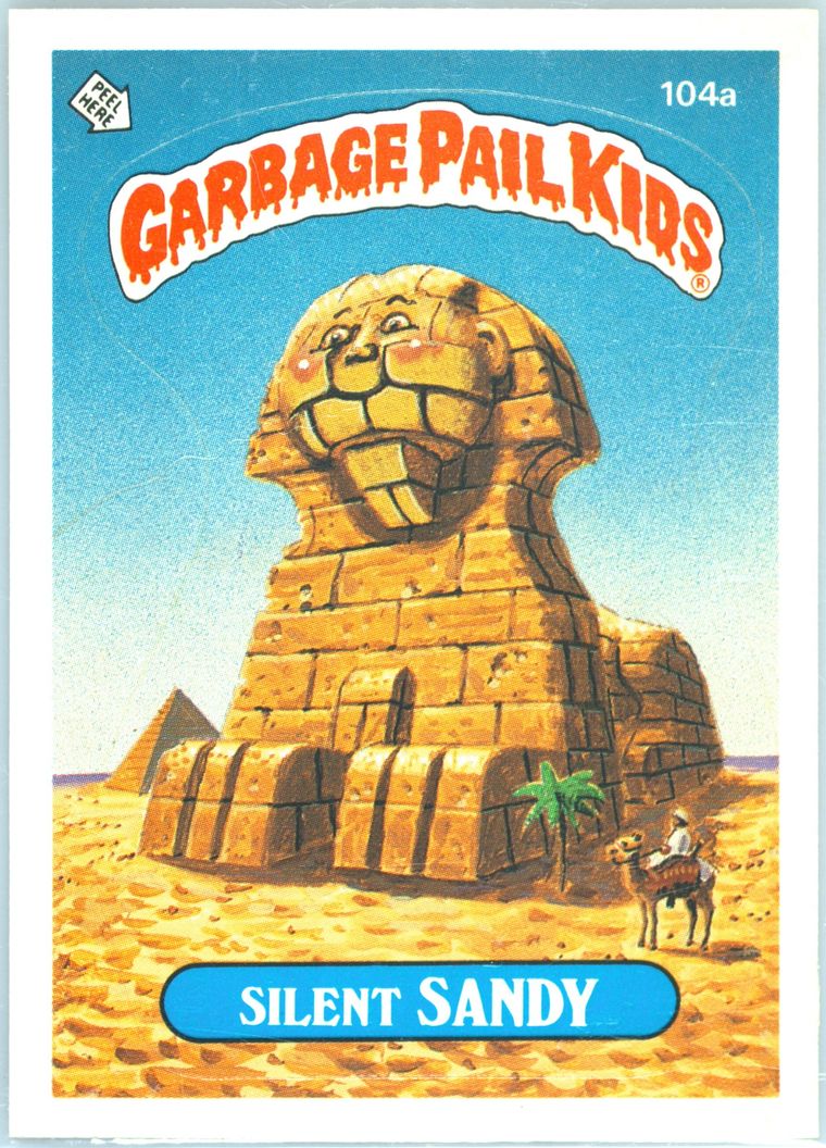 1986 Topps Garbage Pail Kids Original Series 3 #104a Silent Sandy front