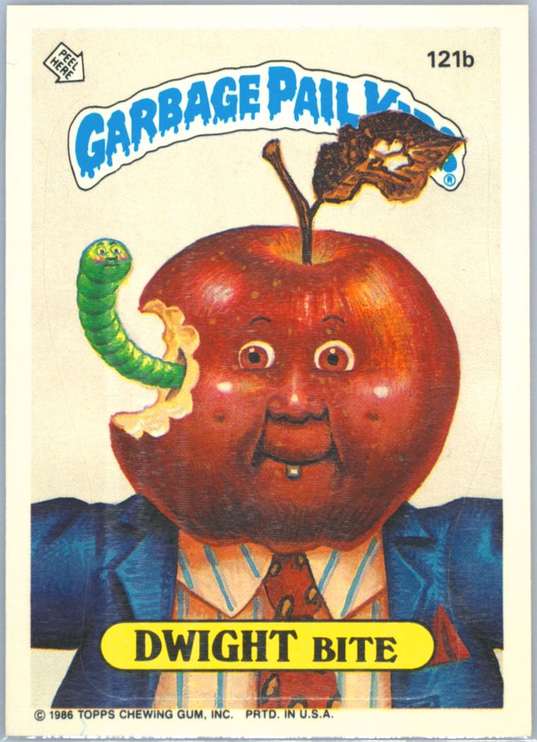 1986 Topps Garbage Pail Kids Original Series 3 #121b Dwight Bite front