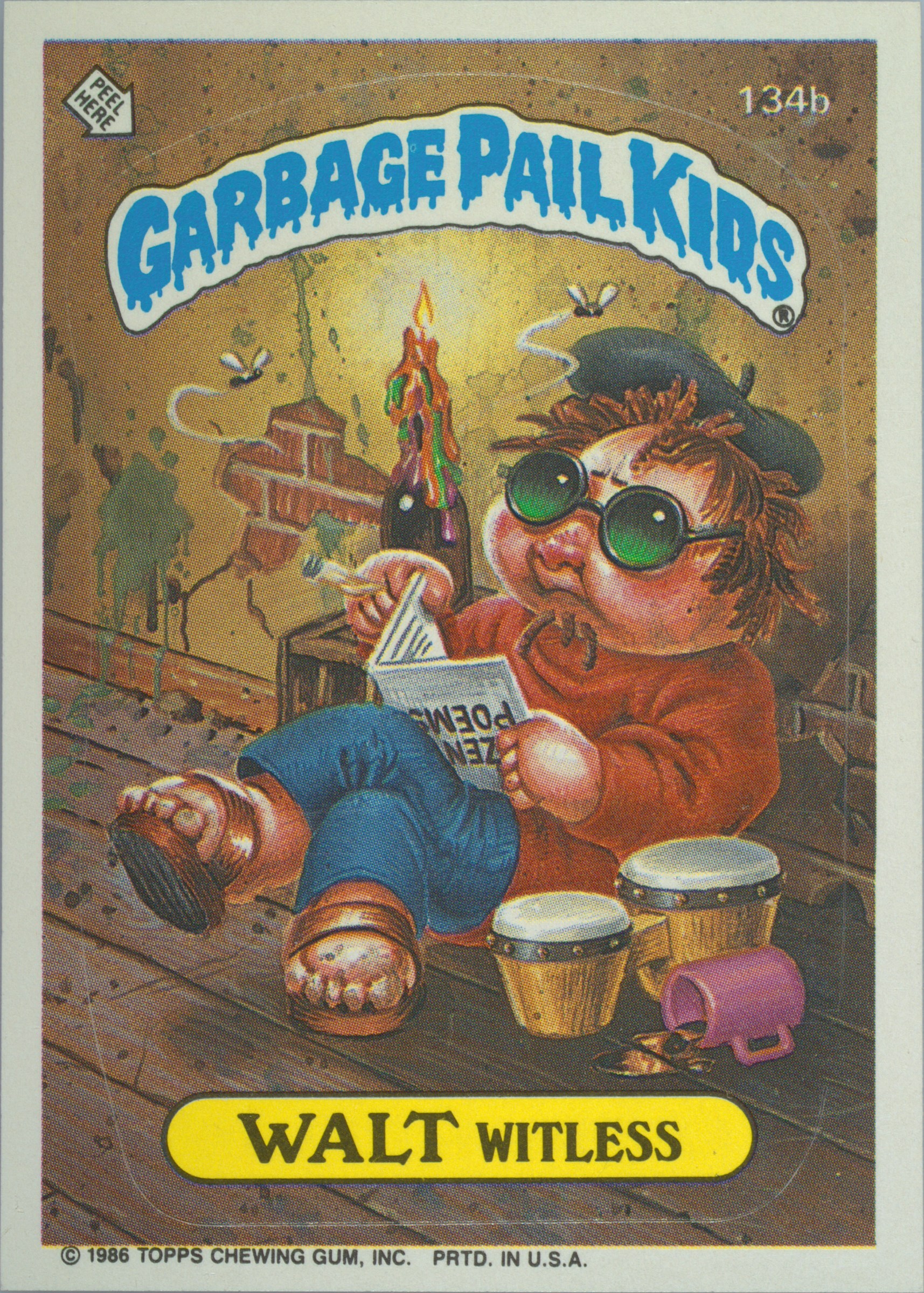 Walt Witless #134B PSA 3 Garbage Pail Kids card front