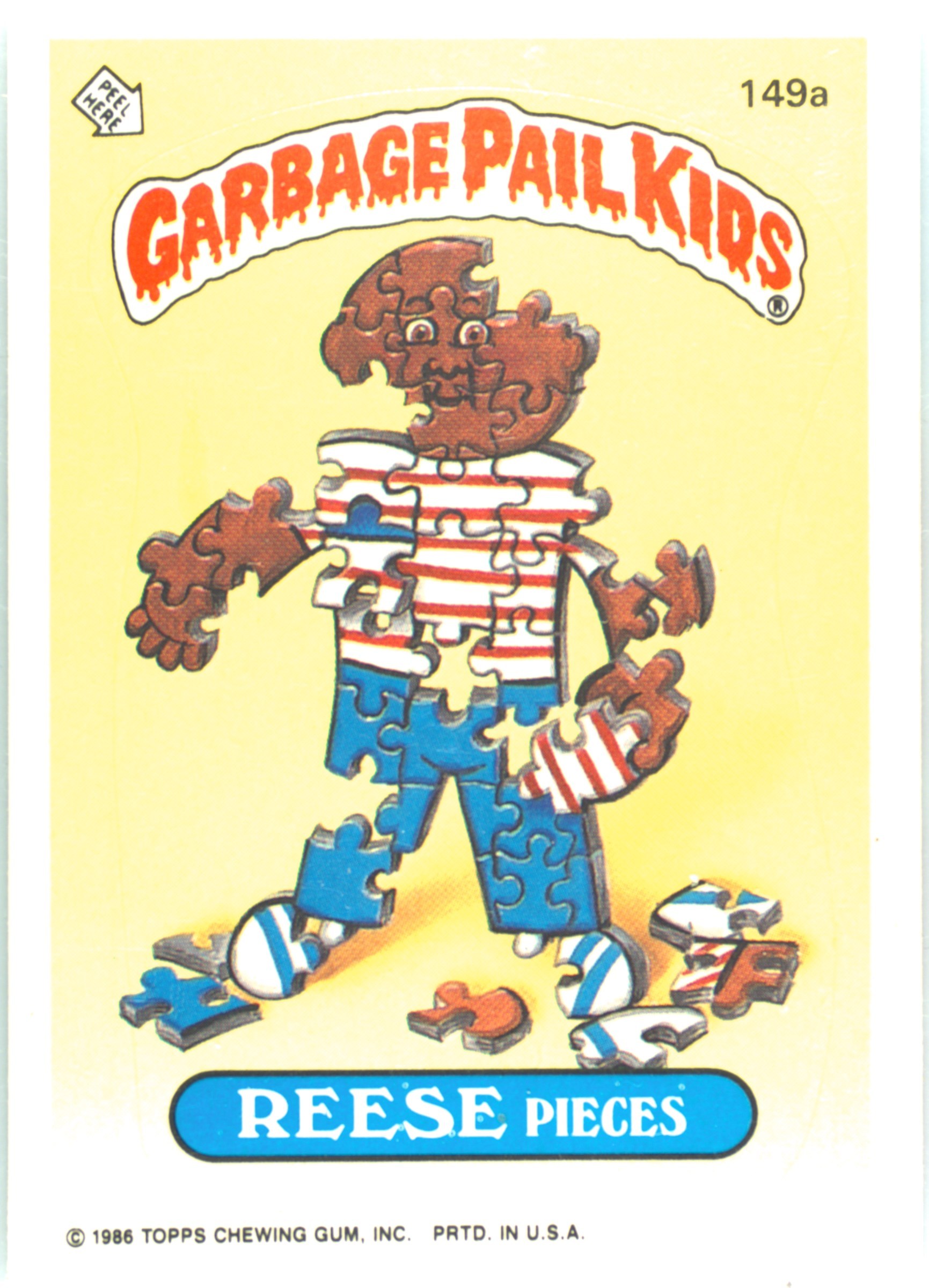1986 Topps Garbage Pail Kids Original Series 4 #149a Puzzled Paul front