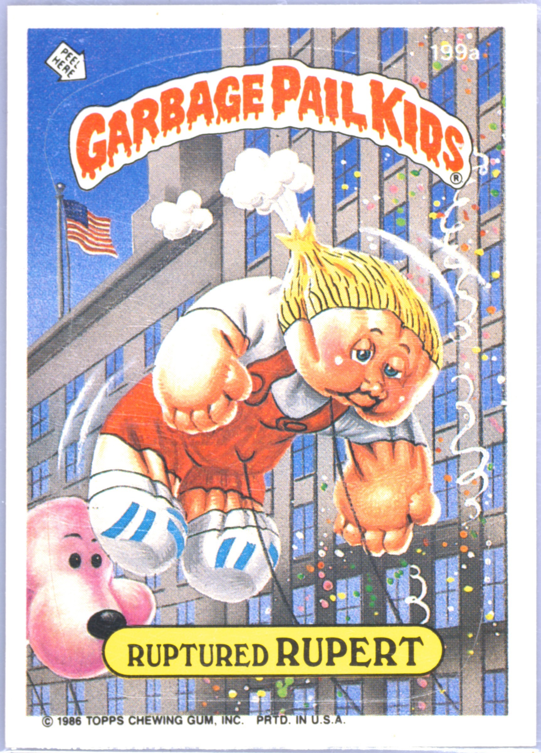 1986 Topps Garbage Pail Kids Original Series 5 #199a Ruptured Rupert front