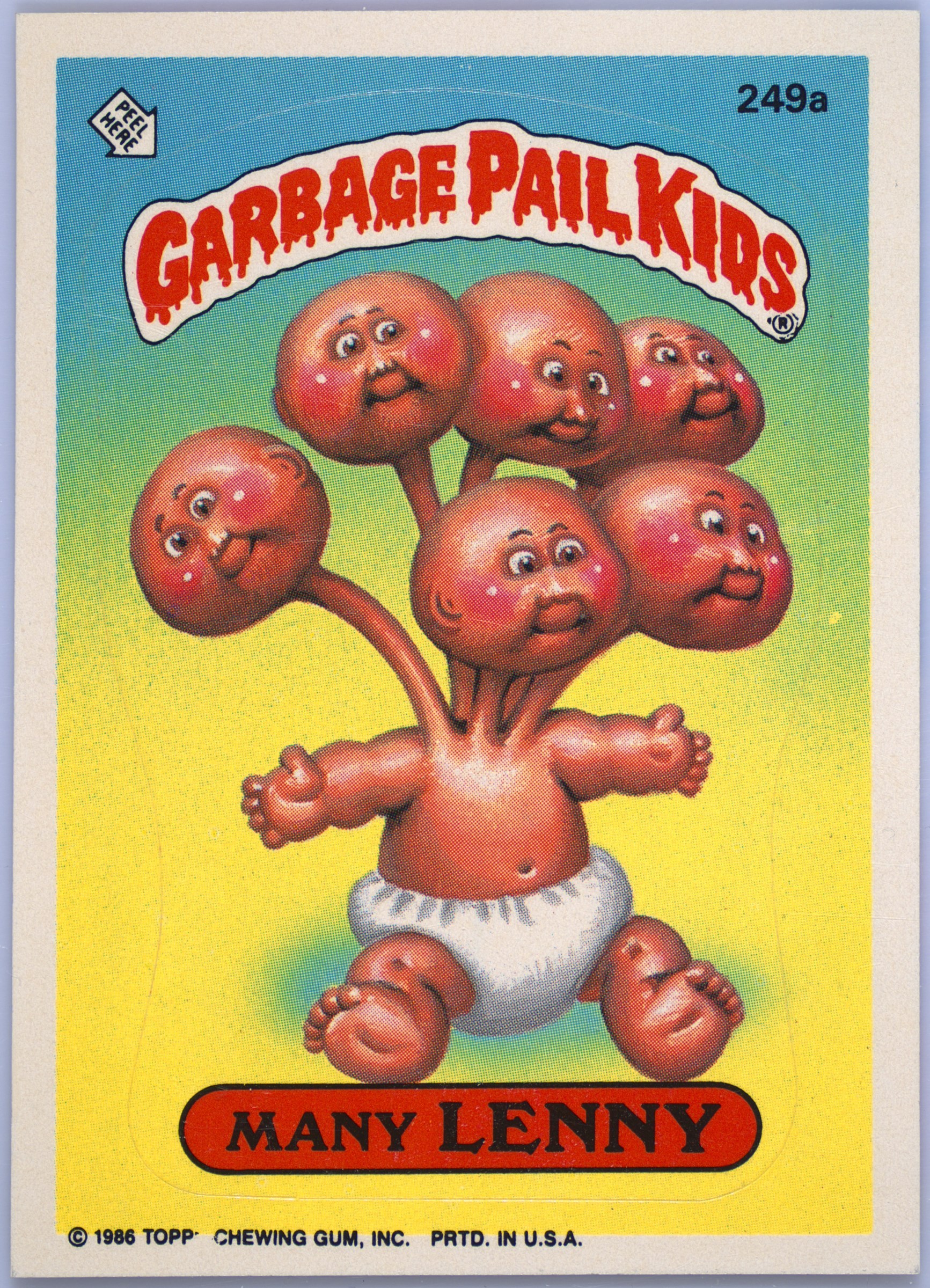 Many Lenny #249A PSA 5 Garbage Pail Kids card front