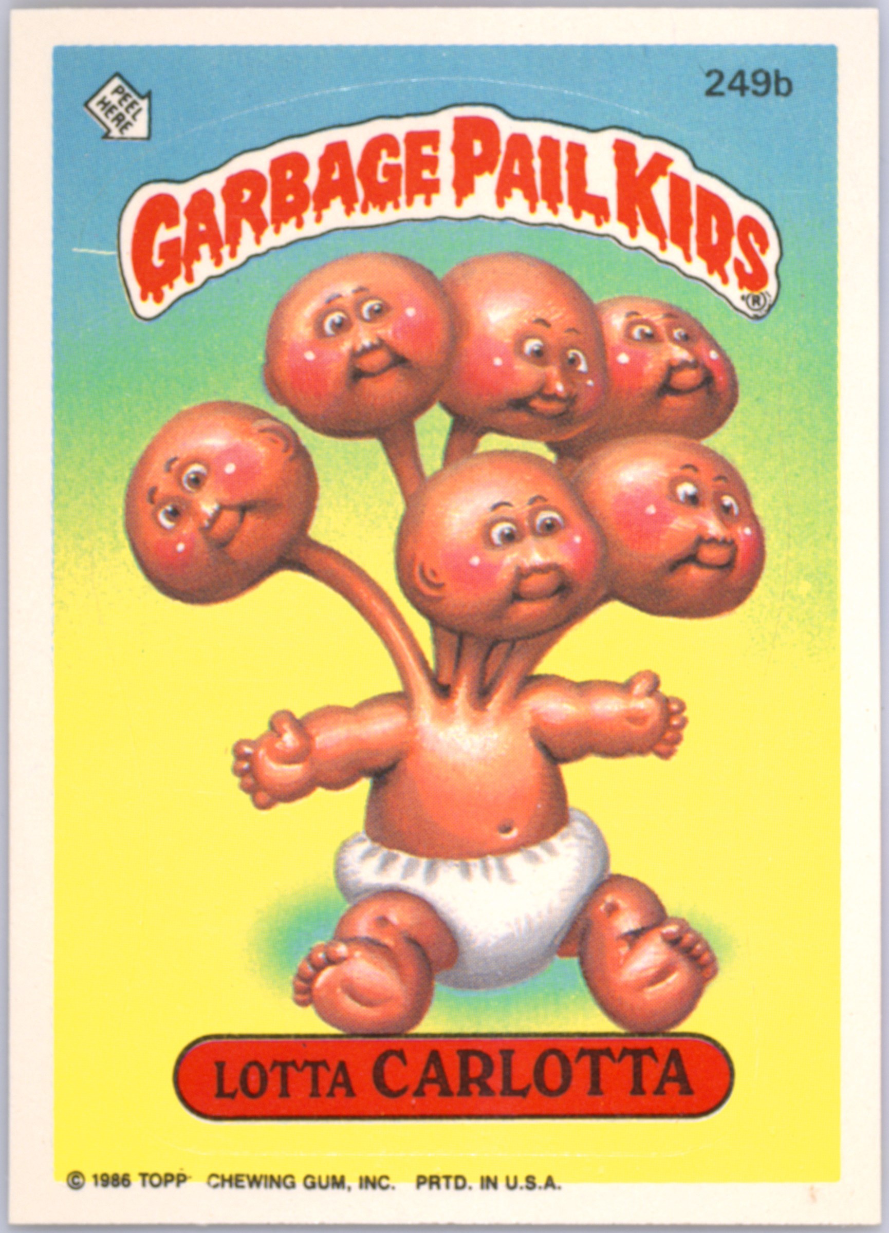 Lotta Carlotta #249B PSA 8 Garbage Pail Kids card front