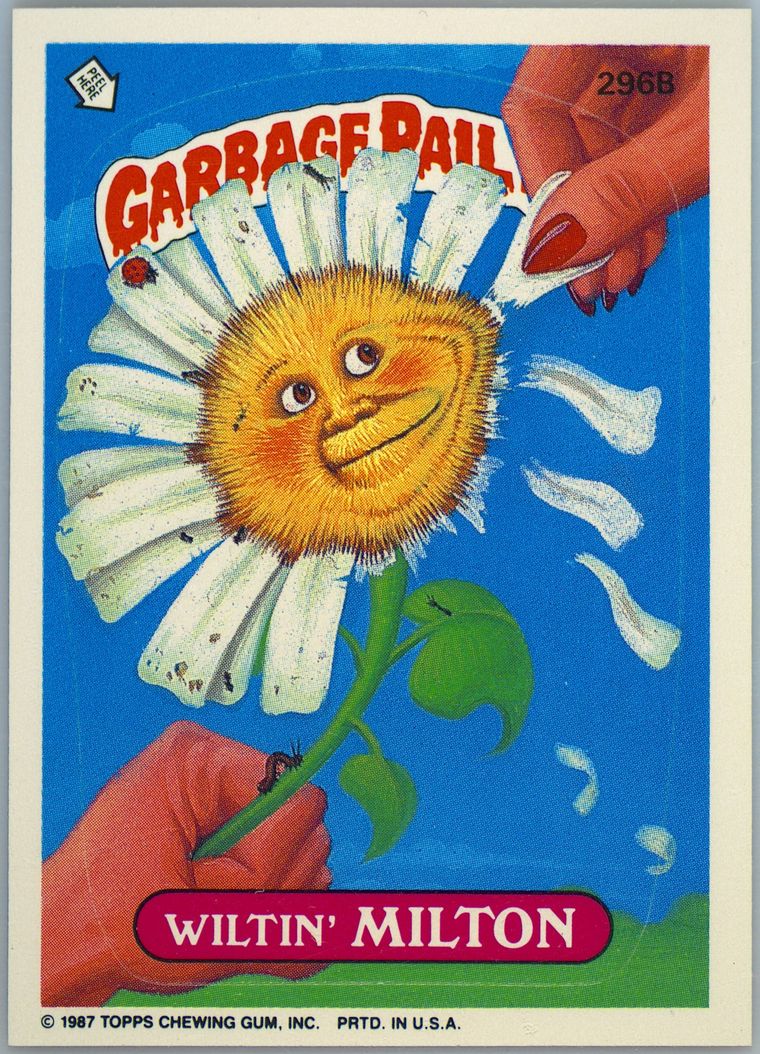 1987 Topps Garbage Pail Kids Original Series 8 #296B Wiltin' Milton front
