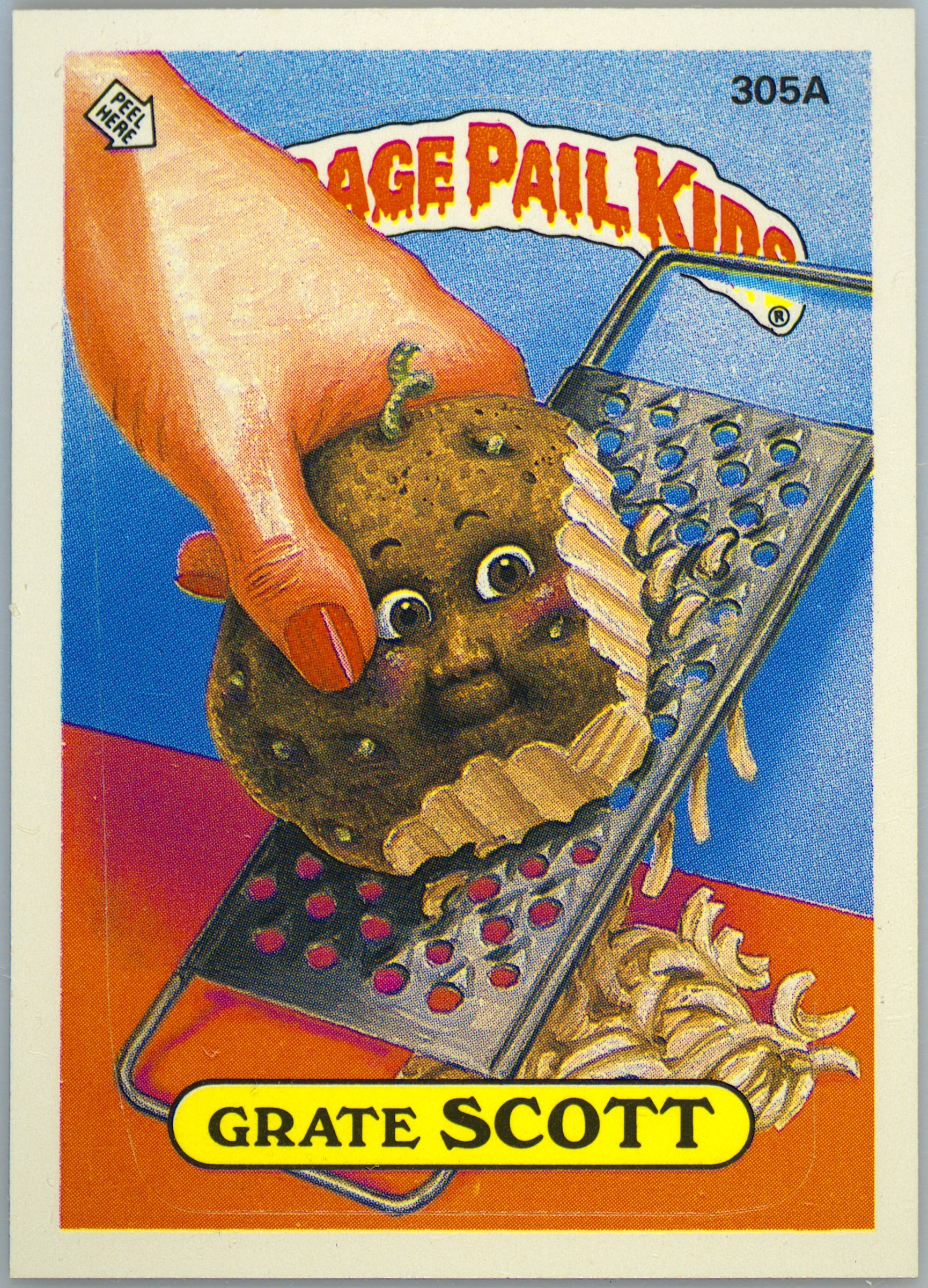 1987 Topps Garbage Pail Kids Original Series 8 #305a Grate Scott front