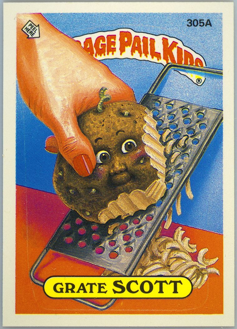1987 Topps Garbage Pail Kids Original Series 8 #305a Grate Scott front