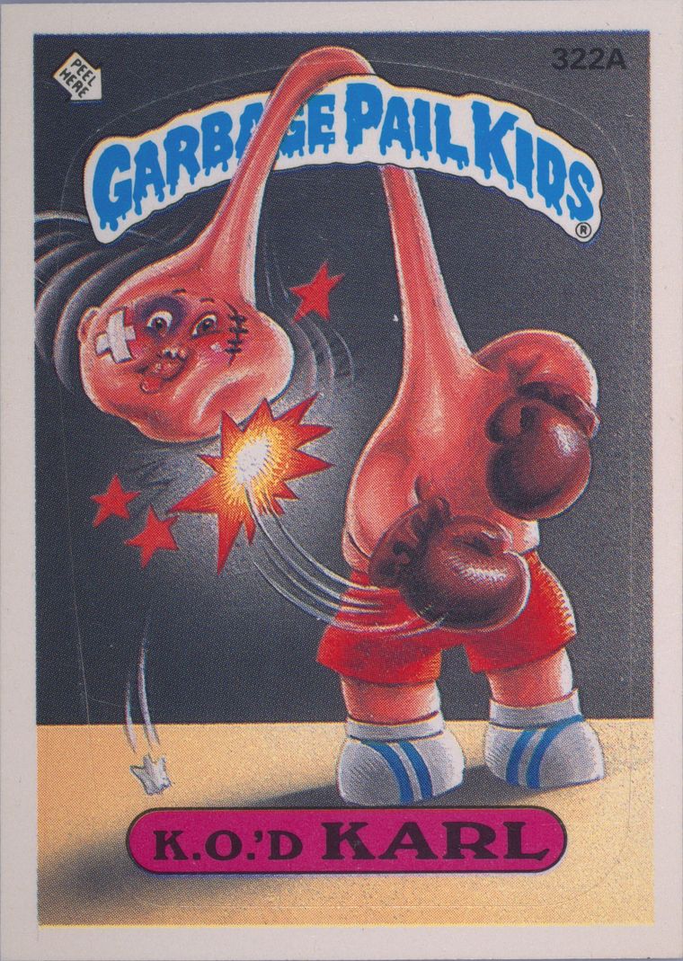 1987 Topps Garbage Pail Kids Original Series 8 #322a K.O.'d Karl front