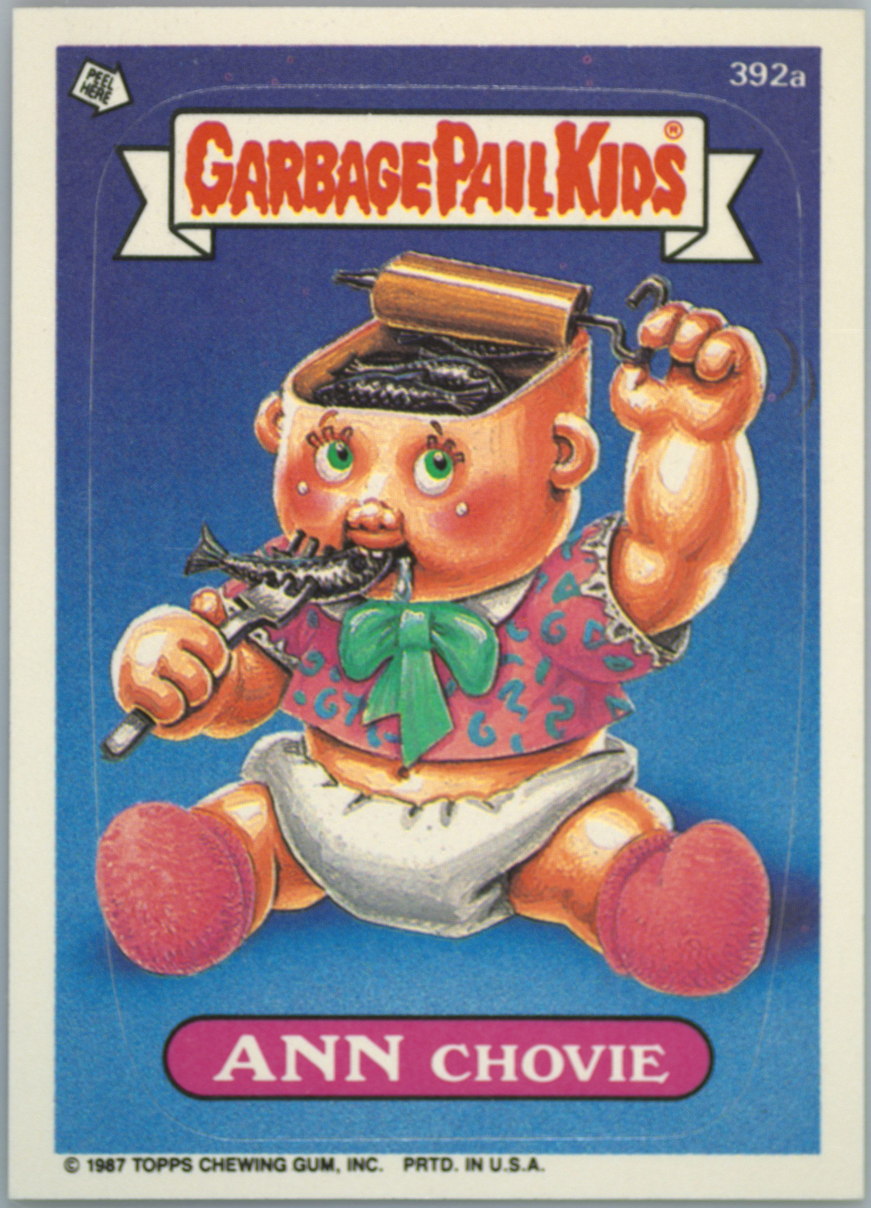 1987 Topps Garbage Pail Kids Original Series 10 #392a Ann Chovie front