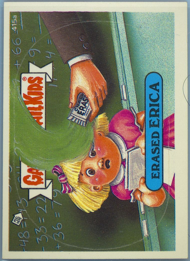 1987 Topps Garbage Pail Kids Original Series 11 Stickers #415a Erased Erica front