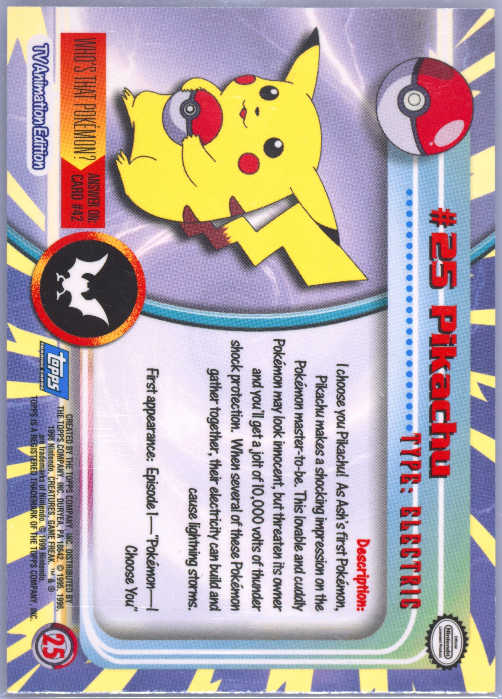 topps pokemon cards pikachu Pokemon Card - Pikachu's Vacation - Looks Like Trouble... #44