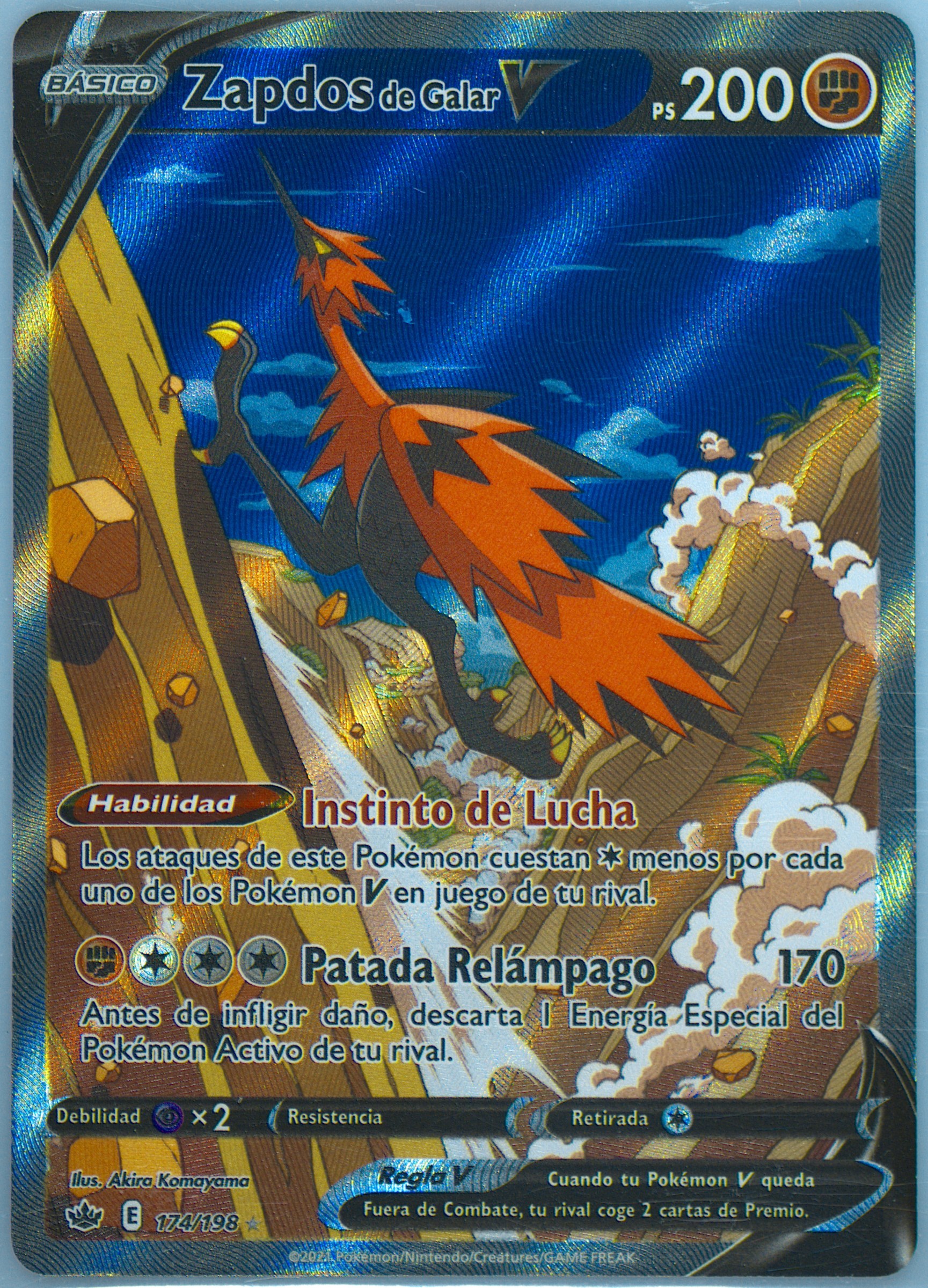 galarian zapdos v pokemon card value Galarian Zapdos V Full Art - 173/198 - Chilling Reign main image 1