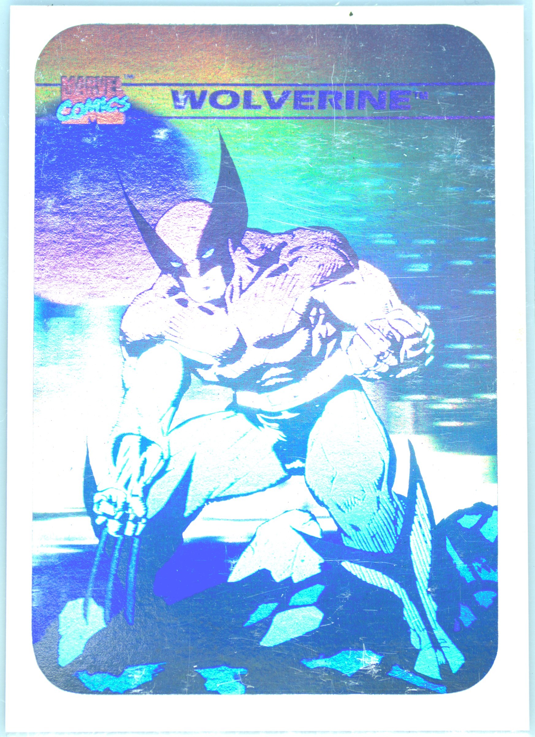 holographic wolverine card Amazon.com: 1993 X-Men Series II Wolverine 3-D Hologram H-X Insert Card,  Marvel NM/M : Toys & Games