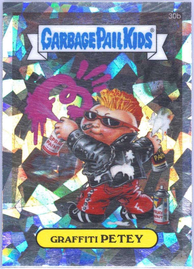 2013 Topps Garbage Pail Kids Chrome Series 1 Atomic Refractor #30b Graffiti Petey front