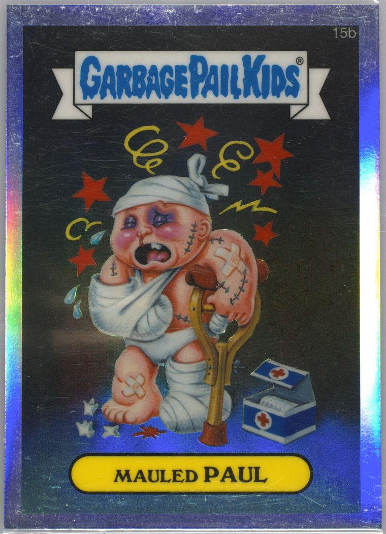 2013 Topps Garbage Pail Kids Chrome Series 1 Refractor #15B Mauled Paul front