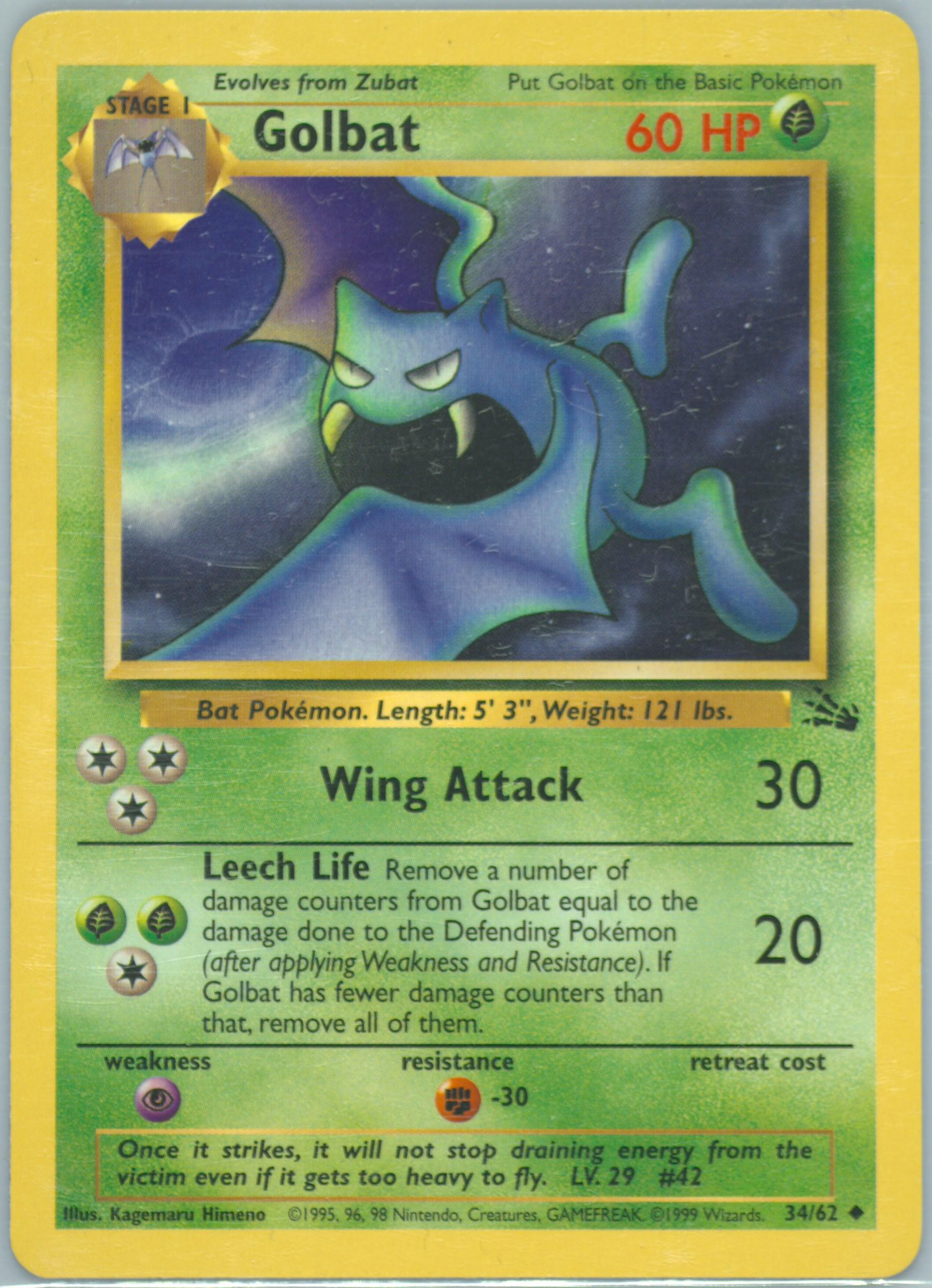 【PSA10】ゴルバット 英語 34/62 golbat Spec Details
