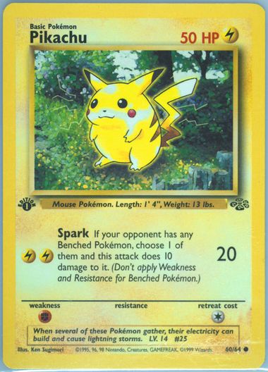 Auction Prices Realized Tcg Cards 1999 POKEMON JUNGLE Pikachu