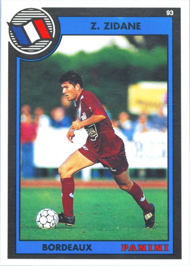【鑑定済】ジダン　ボルドー　1995 Panini U.N.F.P. 鑑定済】ジダン ボルドー 1995 Panini U.N.F.P. 鑑定済】ジダン