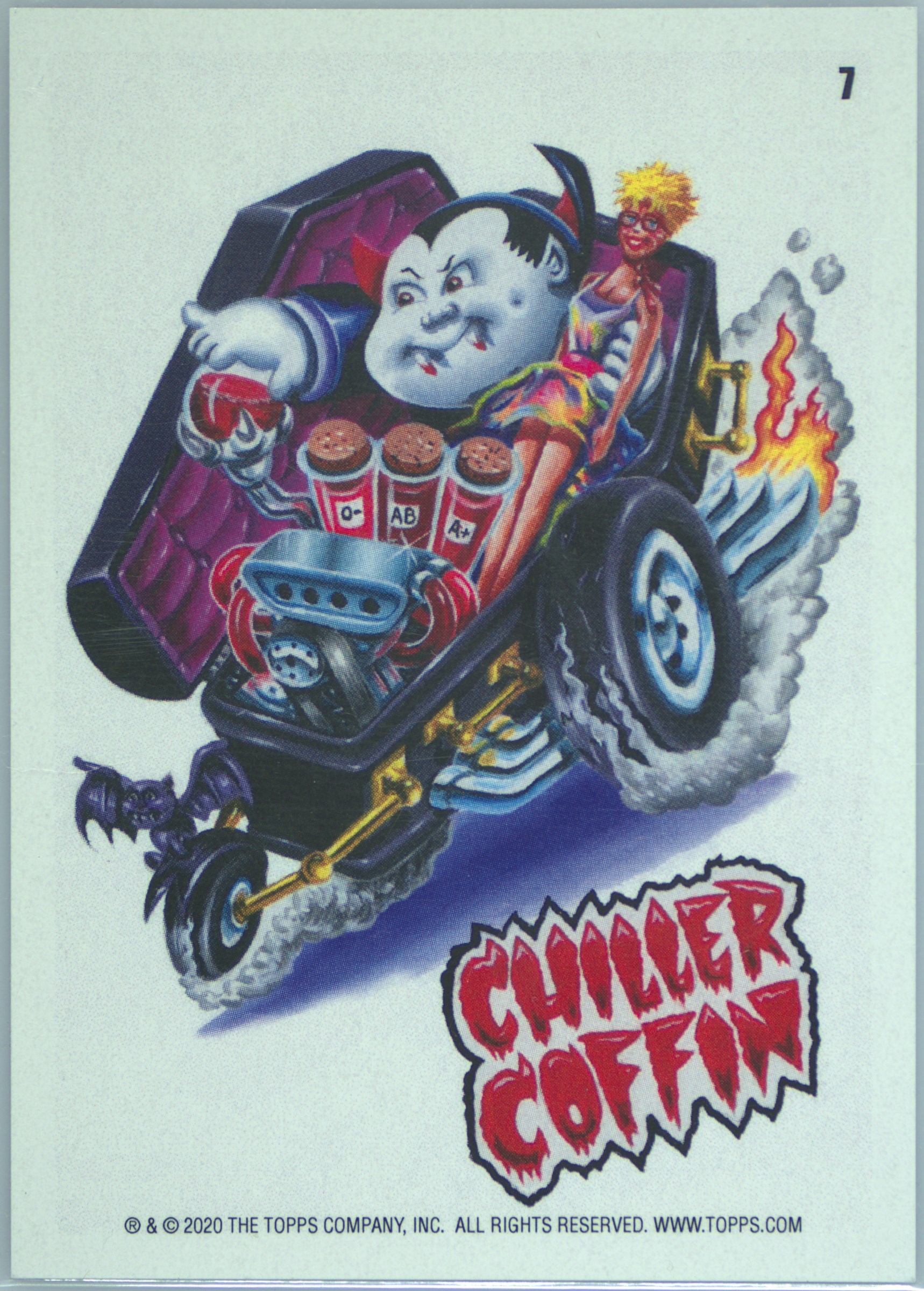 2020 Topps Garbage Pail Kids Krashers Neck Btr #7 Chiller Coffin front