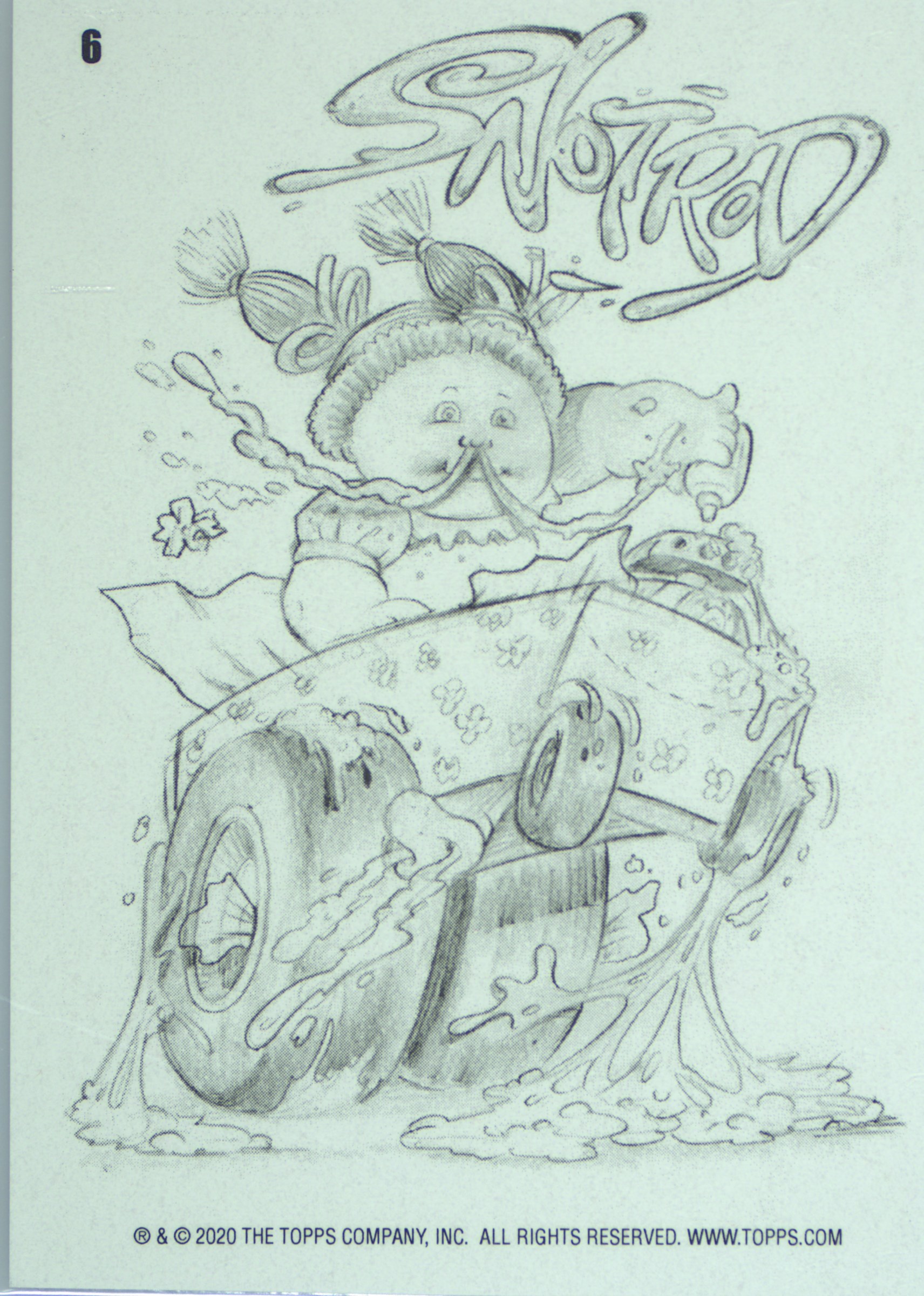 2020 Topps Garbage Pail Kids Krashers Rough Art #6 Snot Rod front
