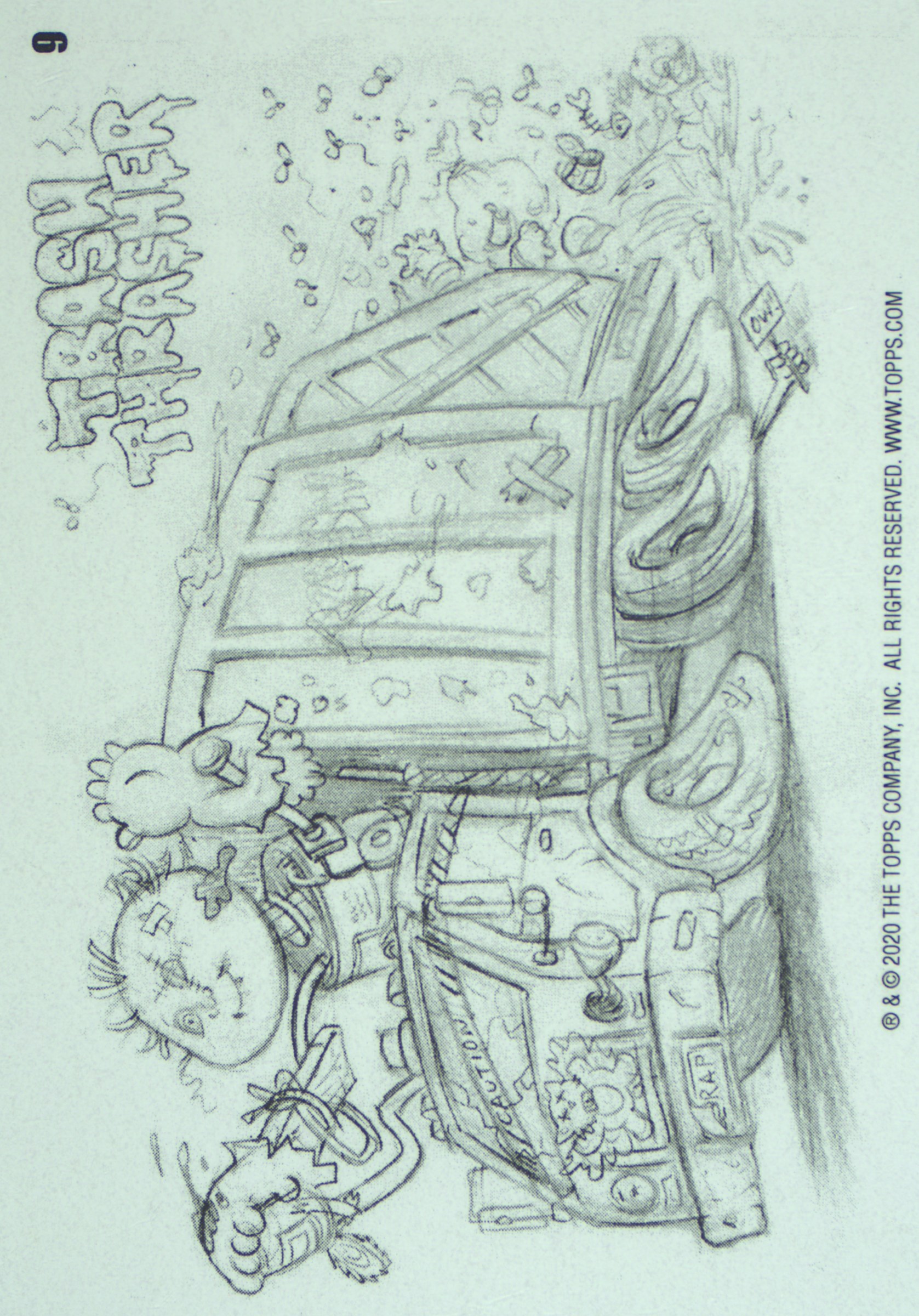 2020 Topps Garbage Pail Kids Krashers Rough Art #9 Trash Thrasher front