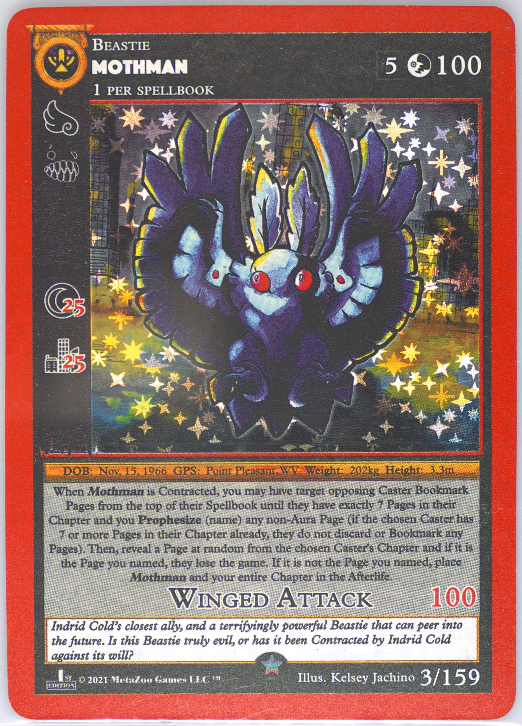 Mothman holo 1st edition PSA10 モスマン Mothman Full Holo 1st Edition Card MetaZoo Nightfall CARD VALUES