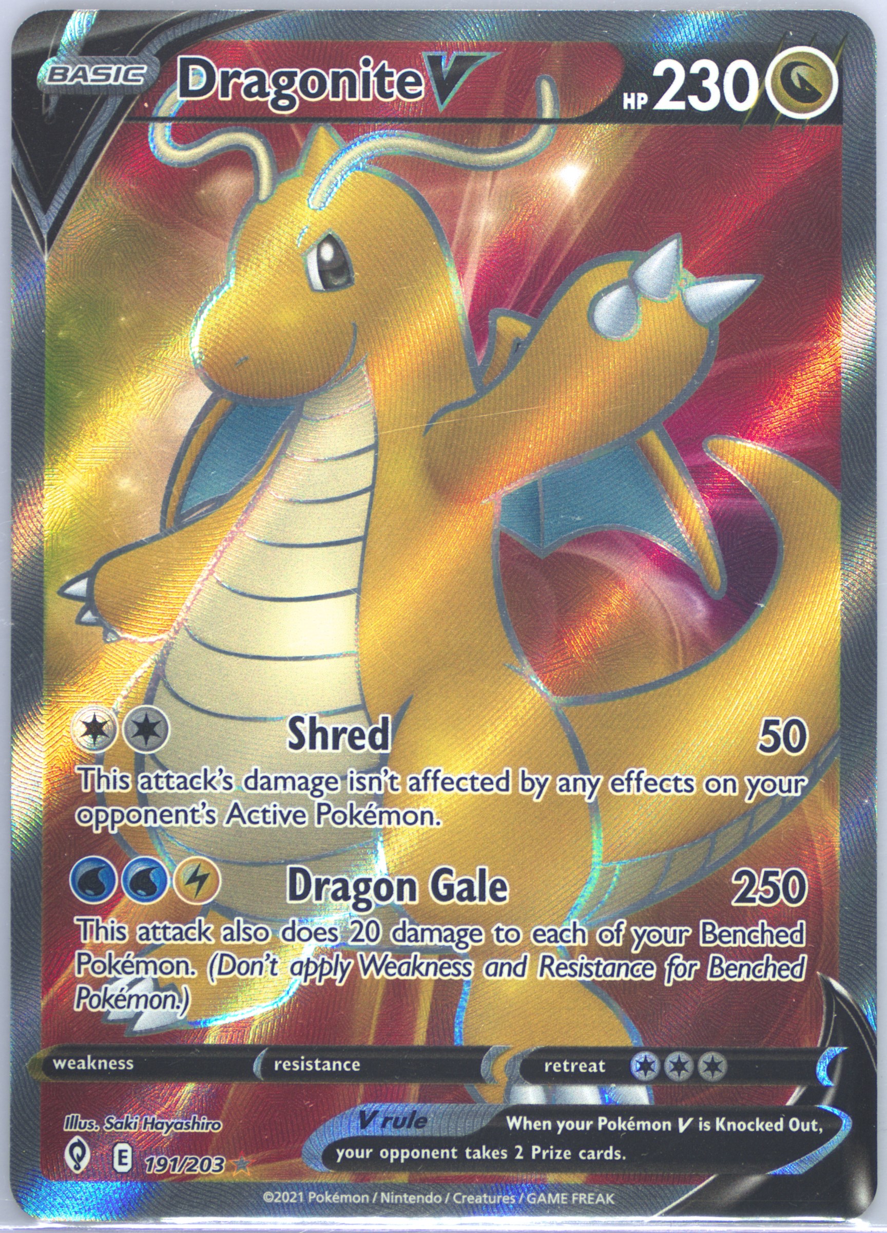dragonite pokemon card v Dragonite V 192/203 main image 0