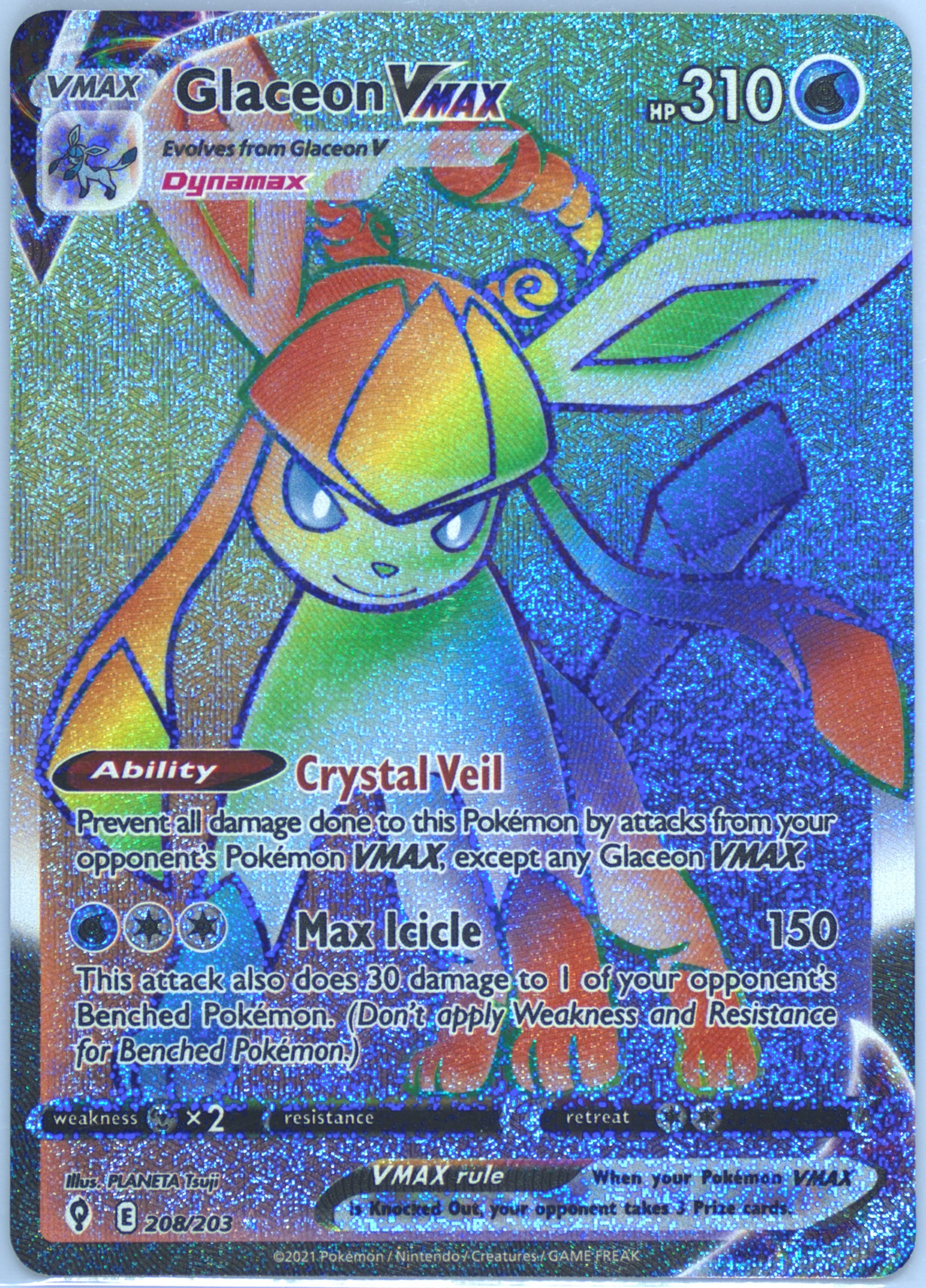 glaceon vmax pokemon card Pokemon Glaceon VMAX 208/203 PSA 10