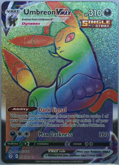 PSA 10 GEM MINT orders Umbreon VMAX 214/203 Secret Full Art Rainbow 2021 Evolving Skies