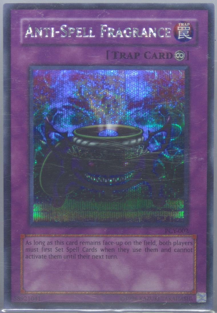 yugioh anti spell cards Yugioh TCG Anti-Spell Fragrance PCY-002 Secret Rare Mint – True Believers  Gaming and Collectibles