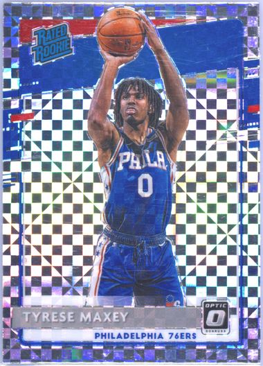 2020-21 Donruss Optic Tyrese Maxey Checkerboard Prizm good SP Rated Rookie *$200+*