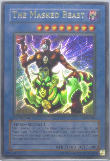 遊戯王THE MASKED BEAST ULTIMATE RARE The Masked Beast LON-001 Labyrinth of Nightmare 1st Edition