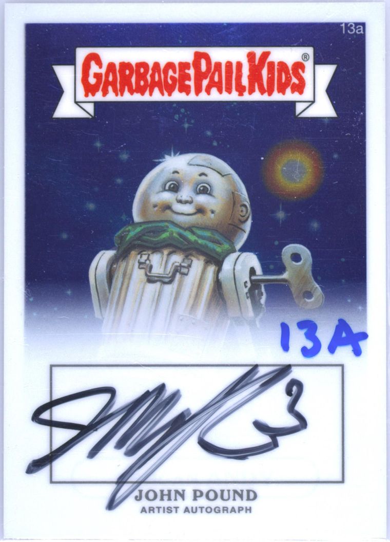 2013 Topps 2013 Garbage Pail Kids Chrome Series 1 Artist Auto #13a John Pound front